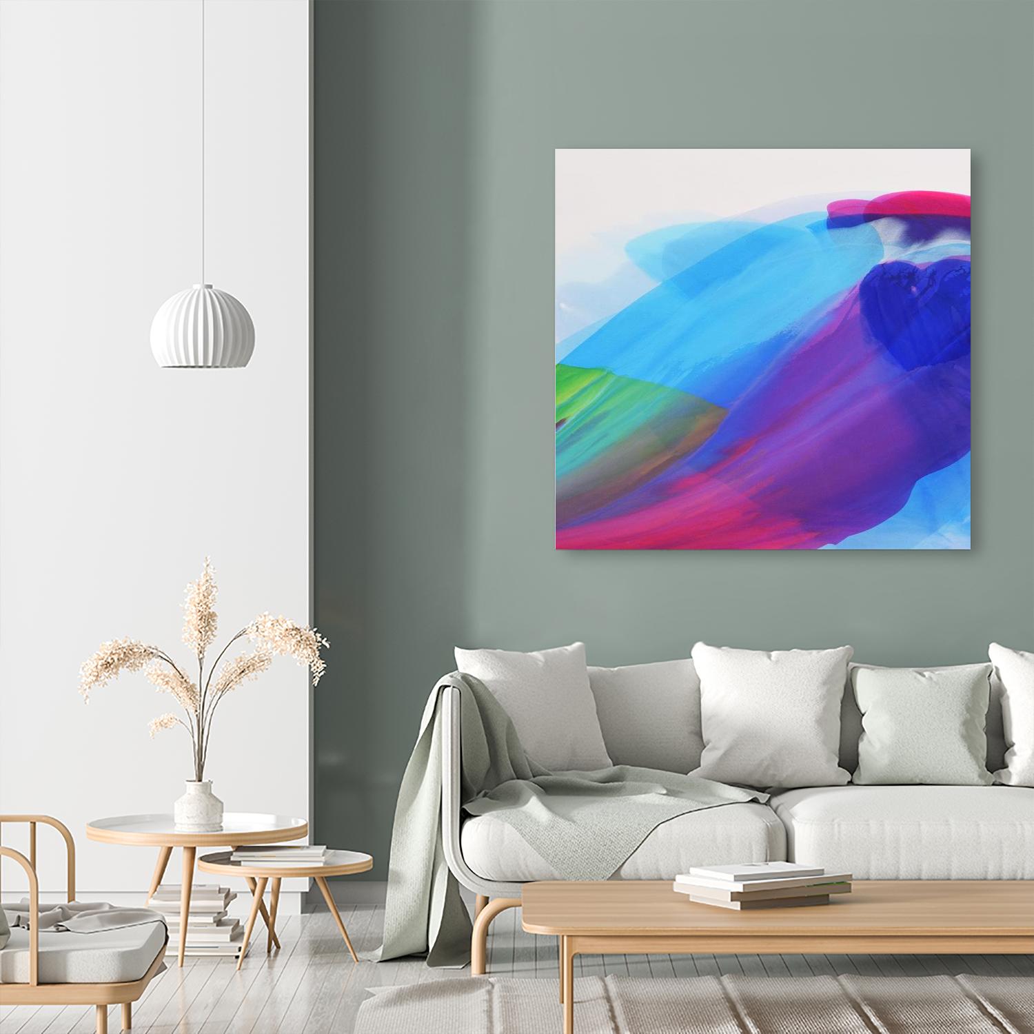 Spiritual Journey I by Linda Stelling on GIANT ART - blues, purples fluid abstracts