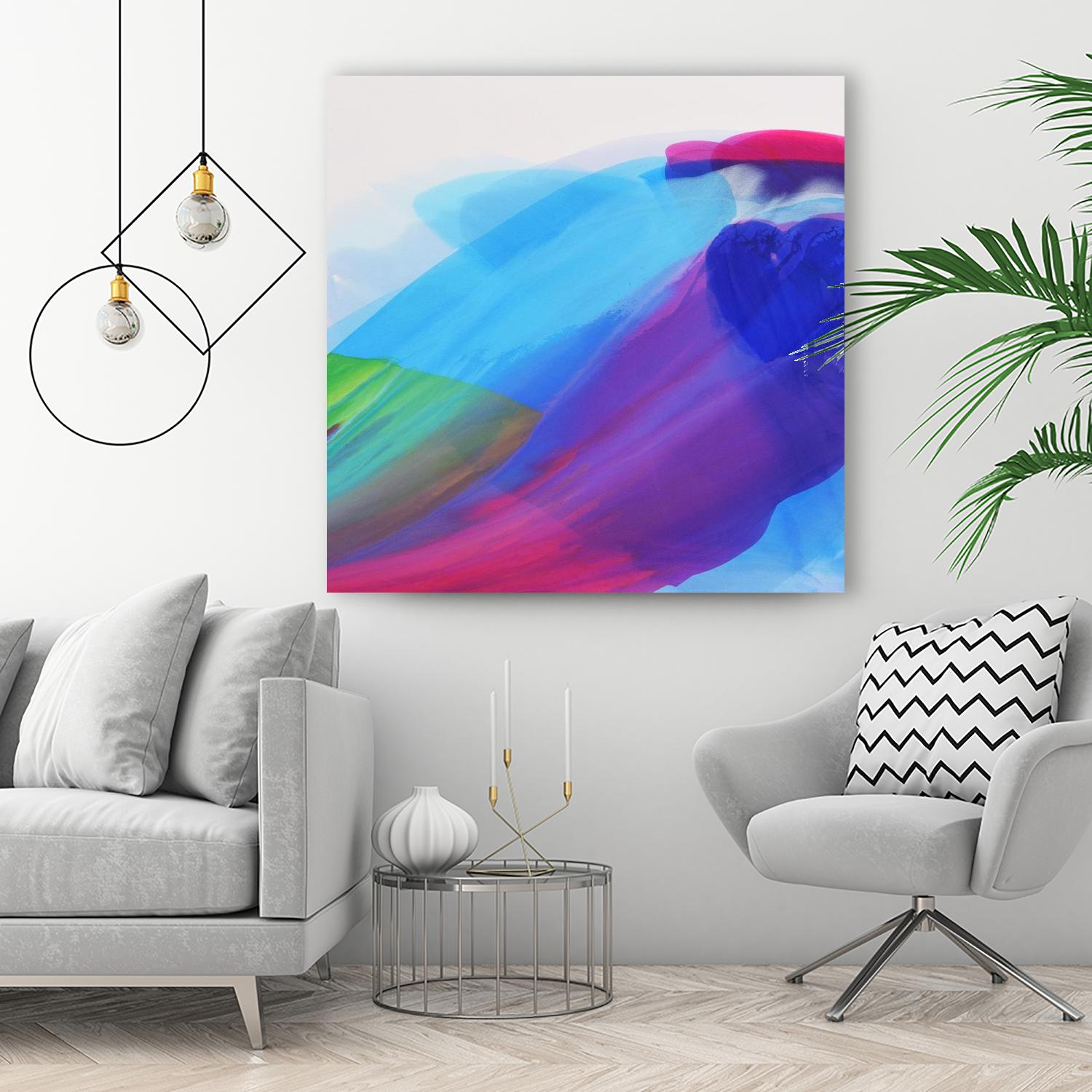 Spiritual Journey I by Linda Stelling on GIANT ART - blues, purples fluid abstracts