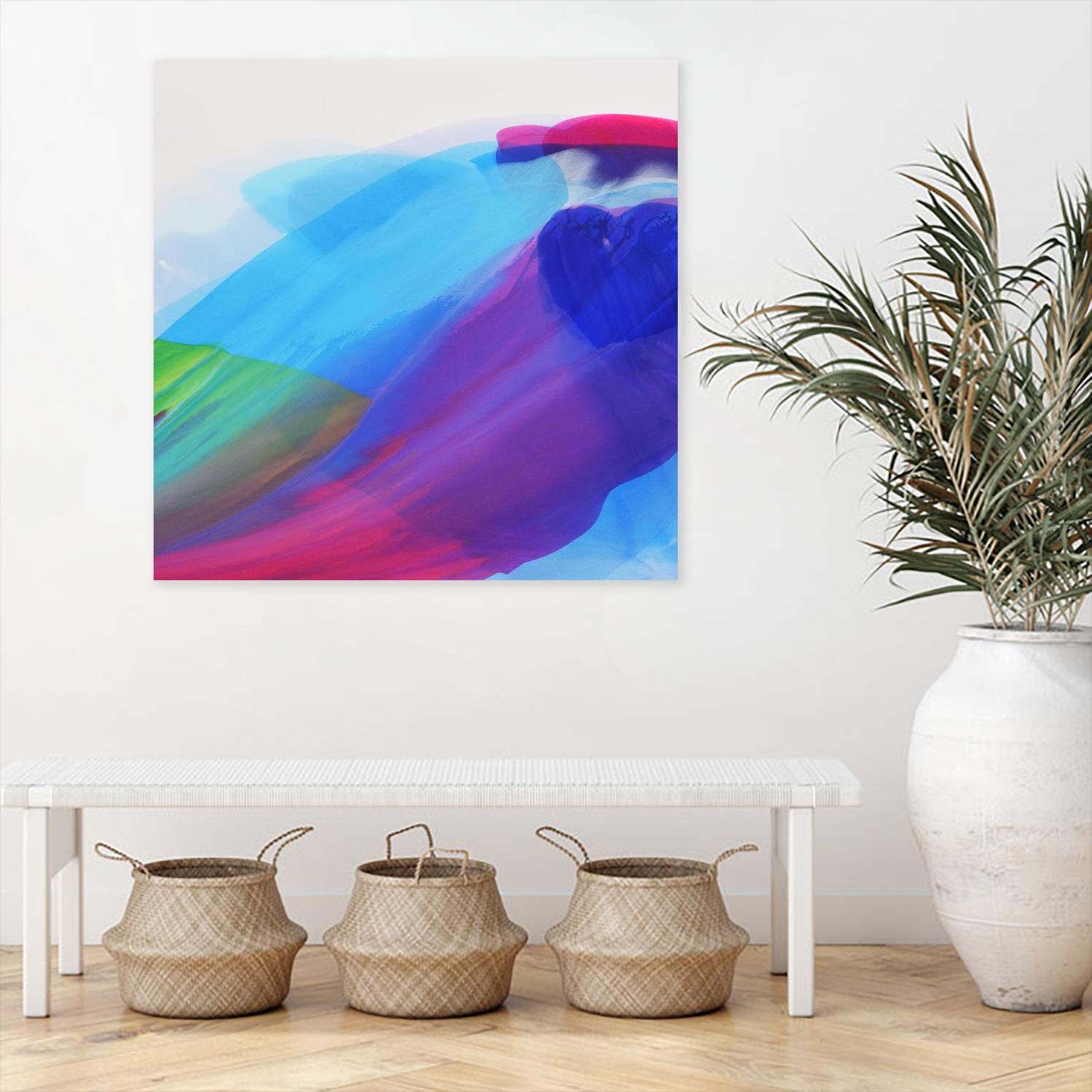 Spiritual Journey I by Linda Stelling on GIANT ART - blues, purples fluid abstracts