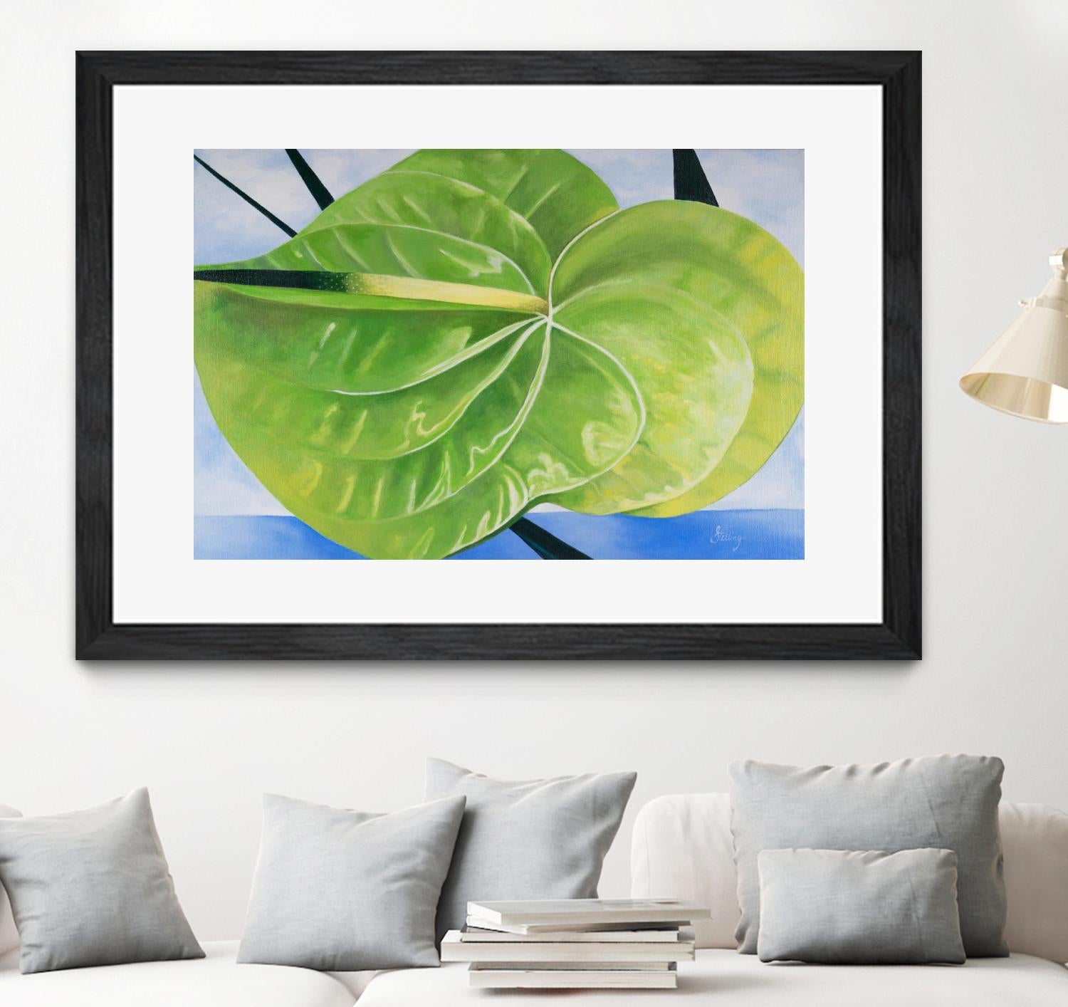 ANTHURIUM by LINDA STELLING on GIANT ART - blue floral tropical floral