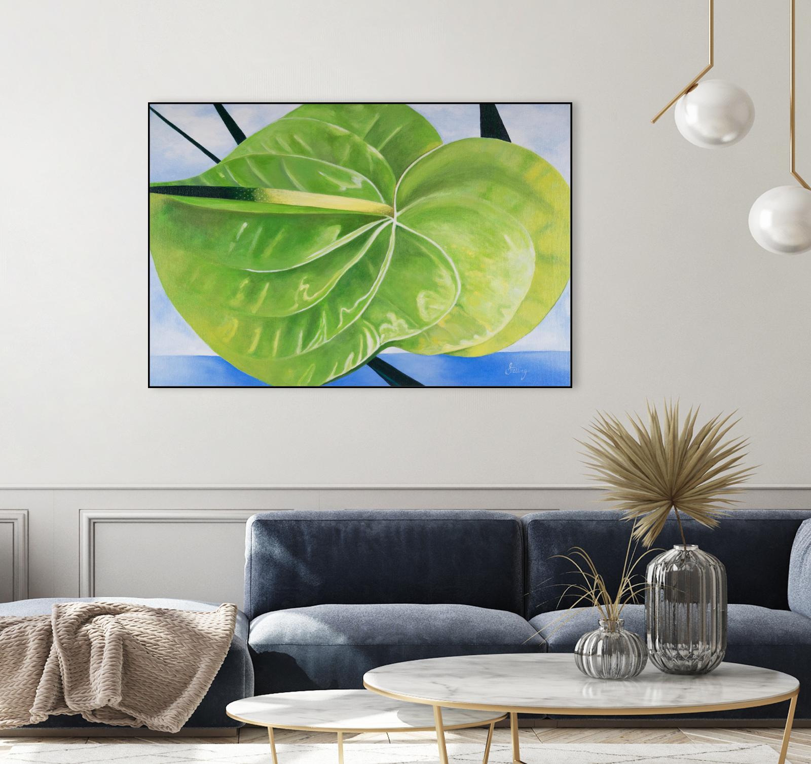 ANTHURIUM by LINDA STELLING on GIANT ART - blue floral tropical floral