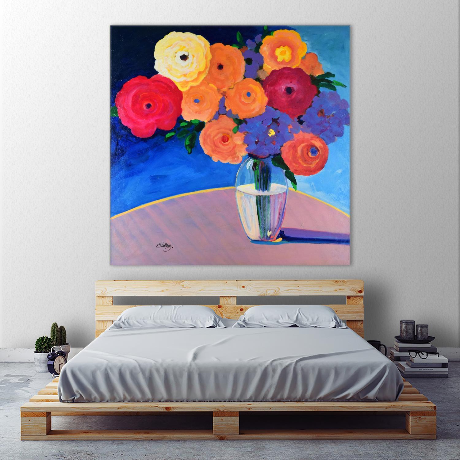 CLEAR AND PRESENT by LINDA STELLING on GIANT ART - orange floral floral