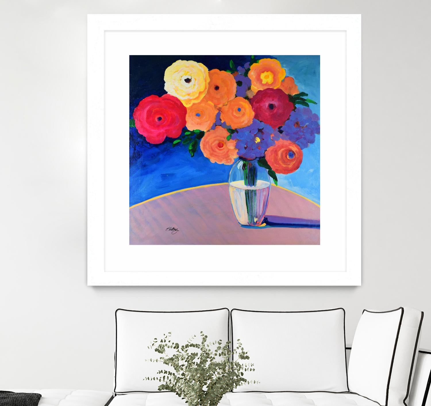 CLEAR AND PRESENT by LINDA STELLING on GIANT ART - orange floral floral