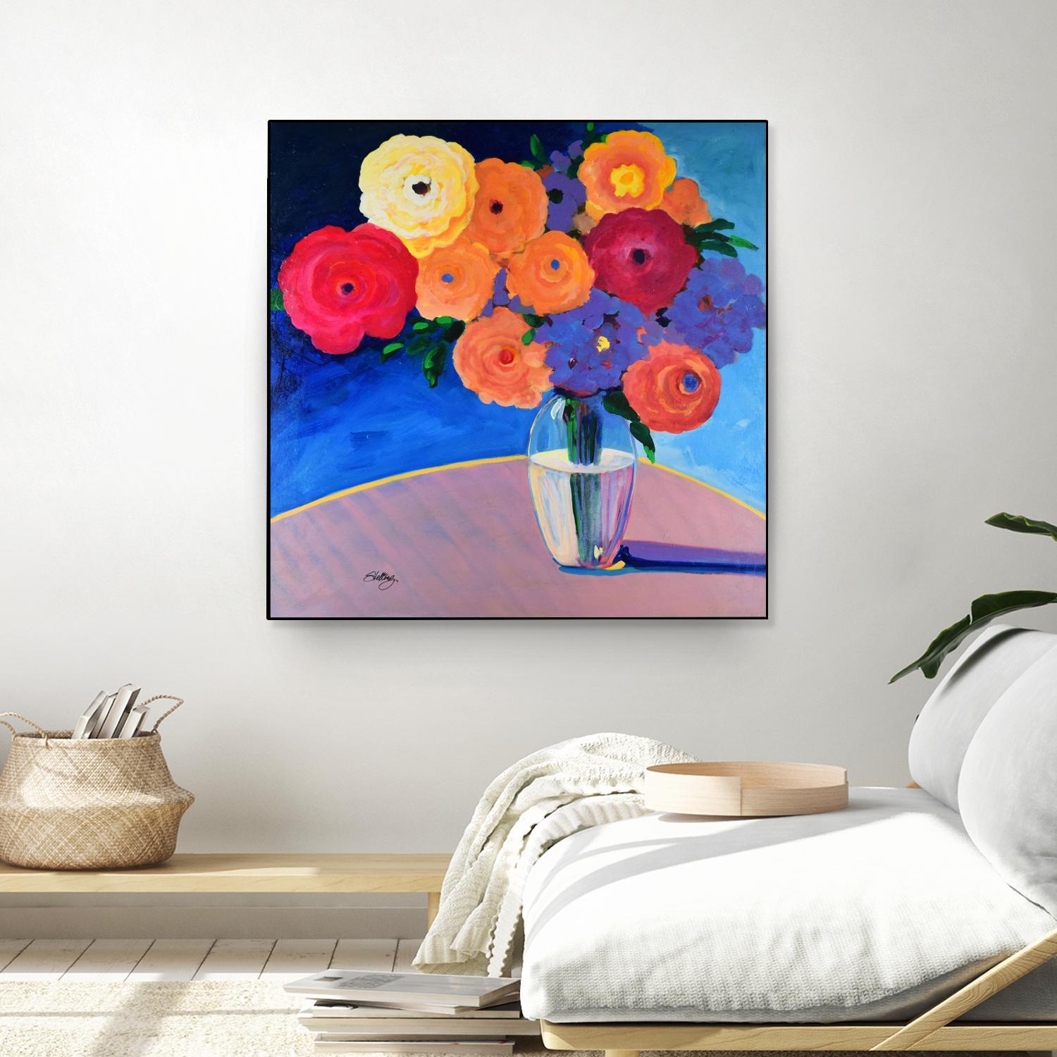 CLEAR AND PRESENT by LINDA STELLING on GIANT ART - orange floral floral