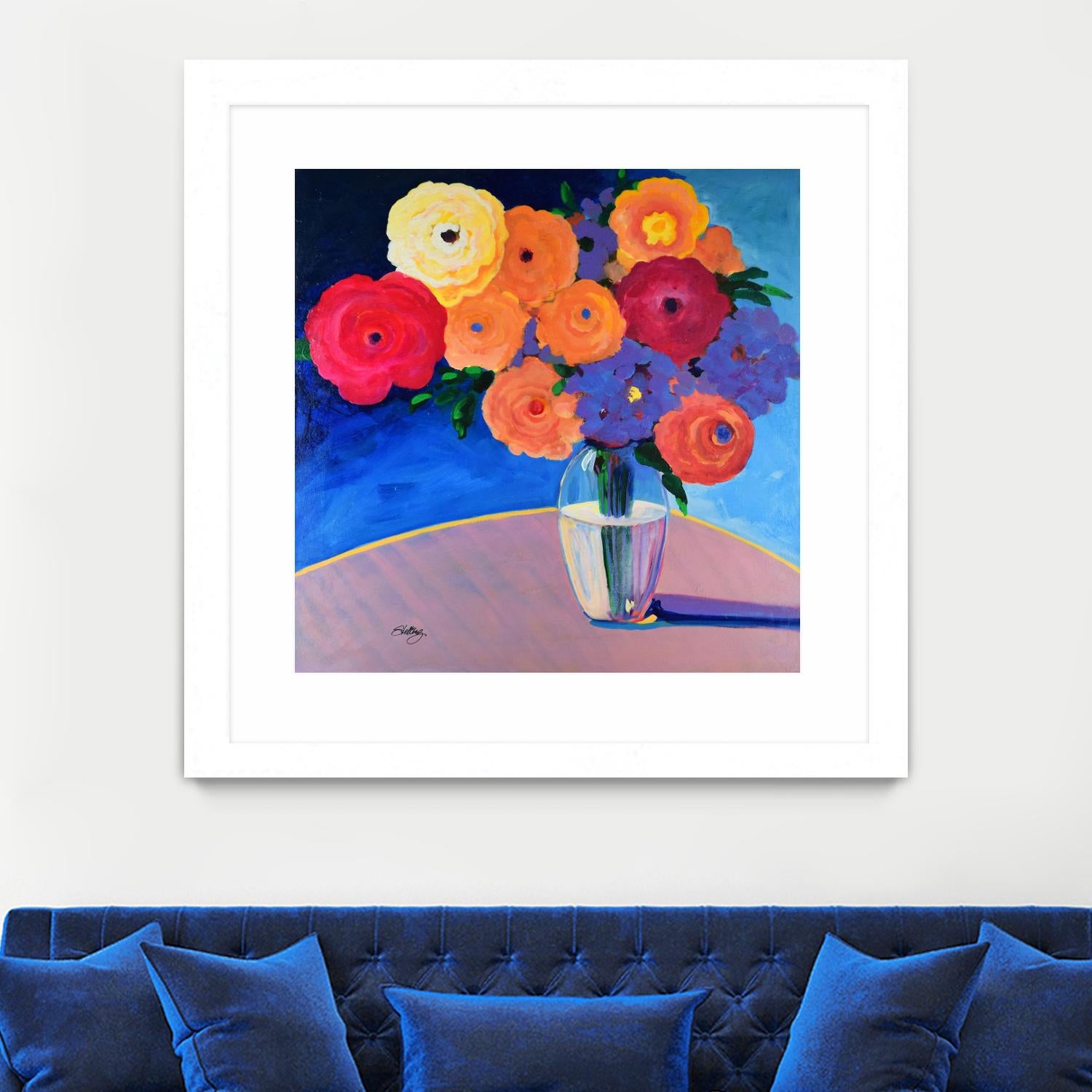 CLEAR AND PRESENT by LINDA STELLING on GIANT ART - orange floral floral