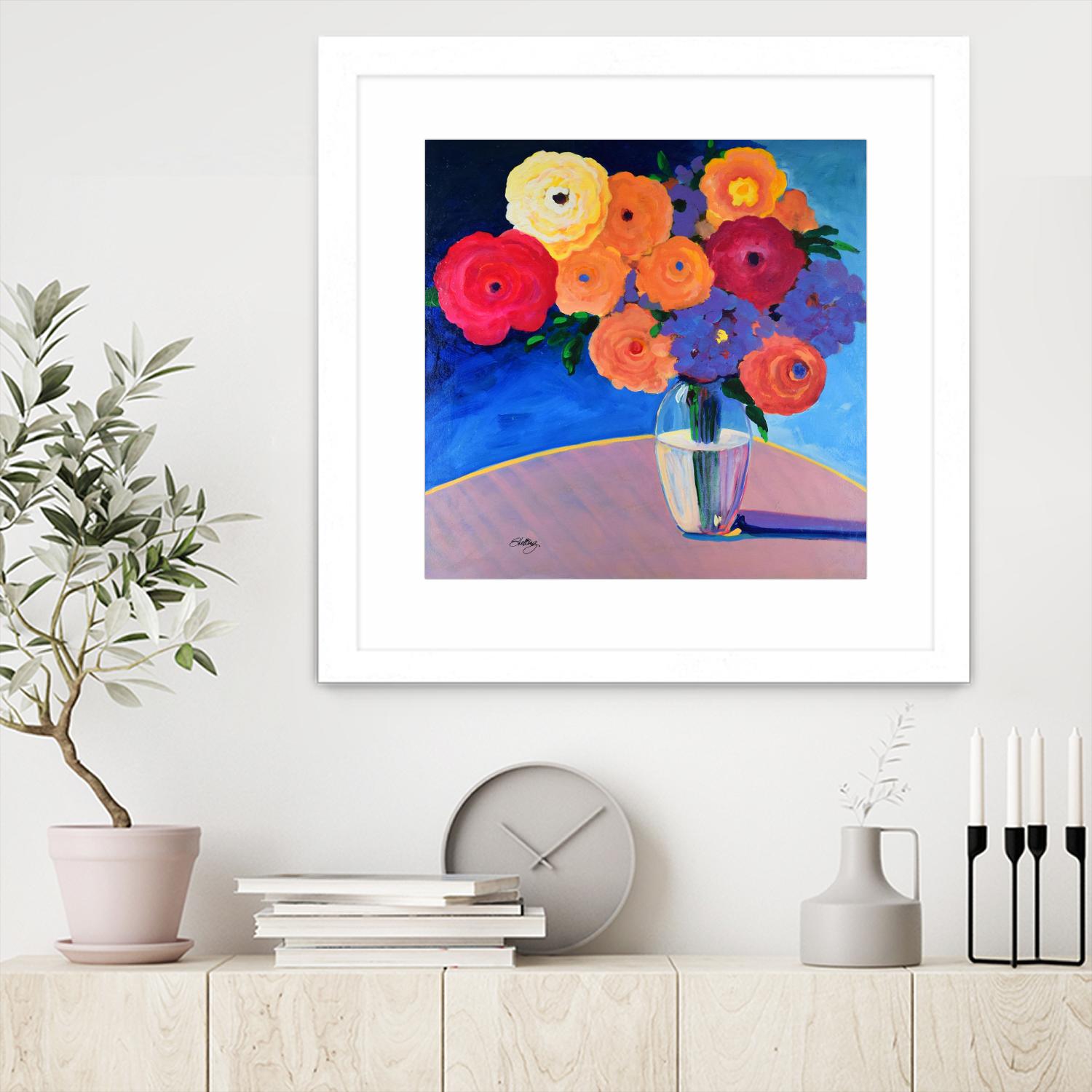 CLEAR AND PRESENT by LINDA STELLING on GIANT ART - orange floral floral