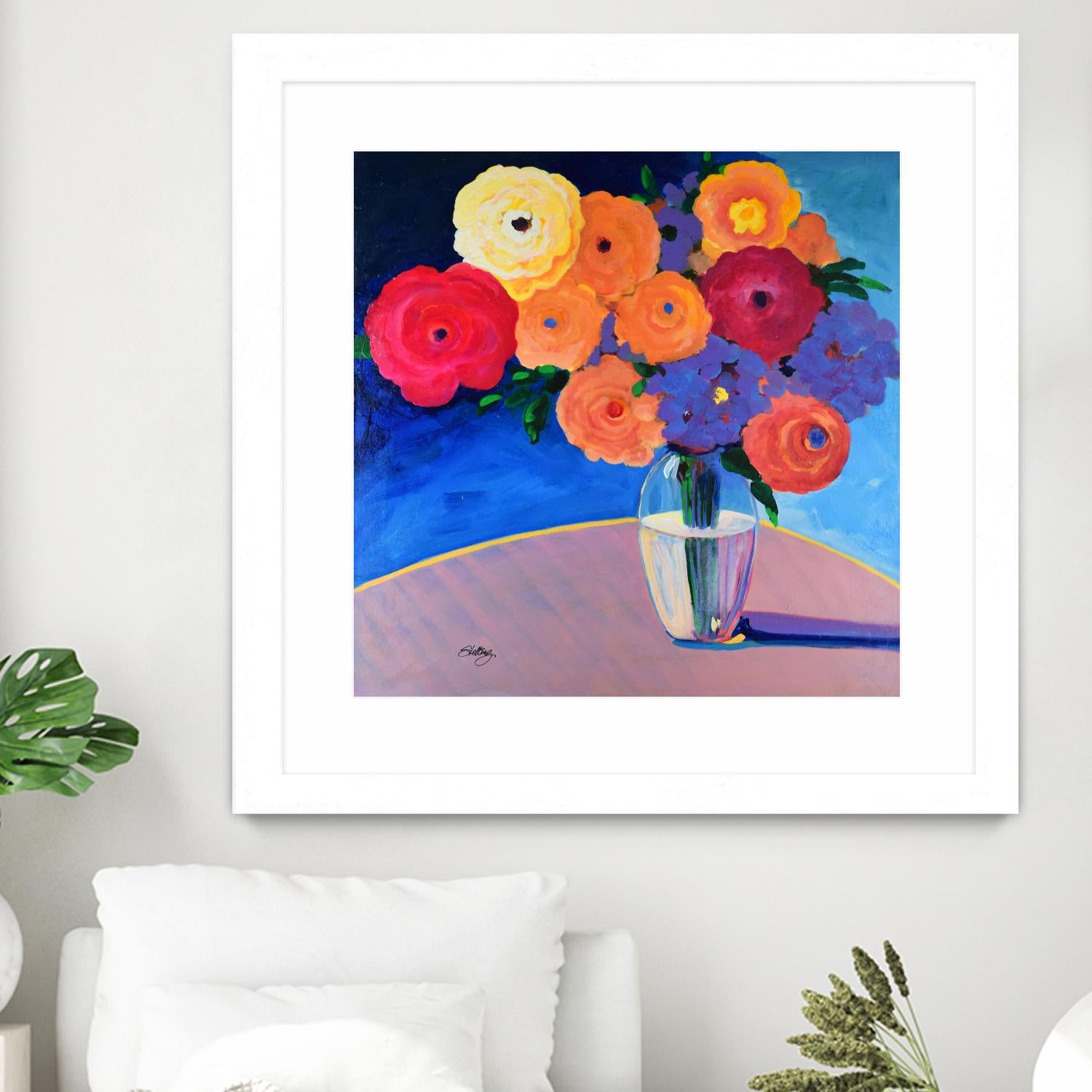 CLEAR AND PRESENT by LINDA STELLING on GIANT ART - orange floral floral
