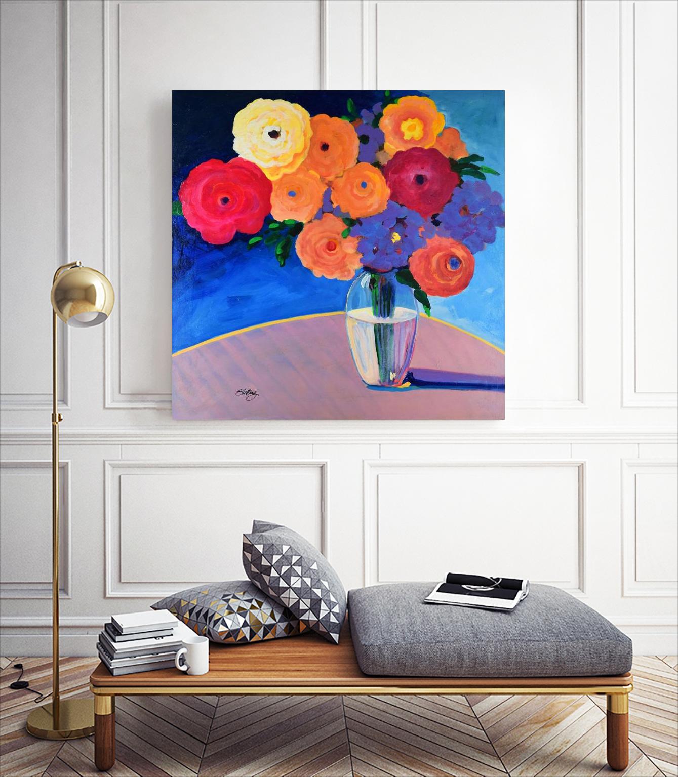 CLEAR AND PRESENT by LINDA STELLING on GIANT ART - orange floral floral