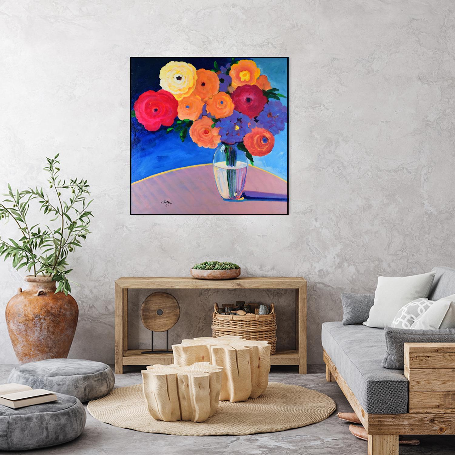 CLEAR AND PRESENT by LINDA STELLING on GIANT ART - orange floral floral