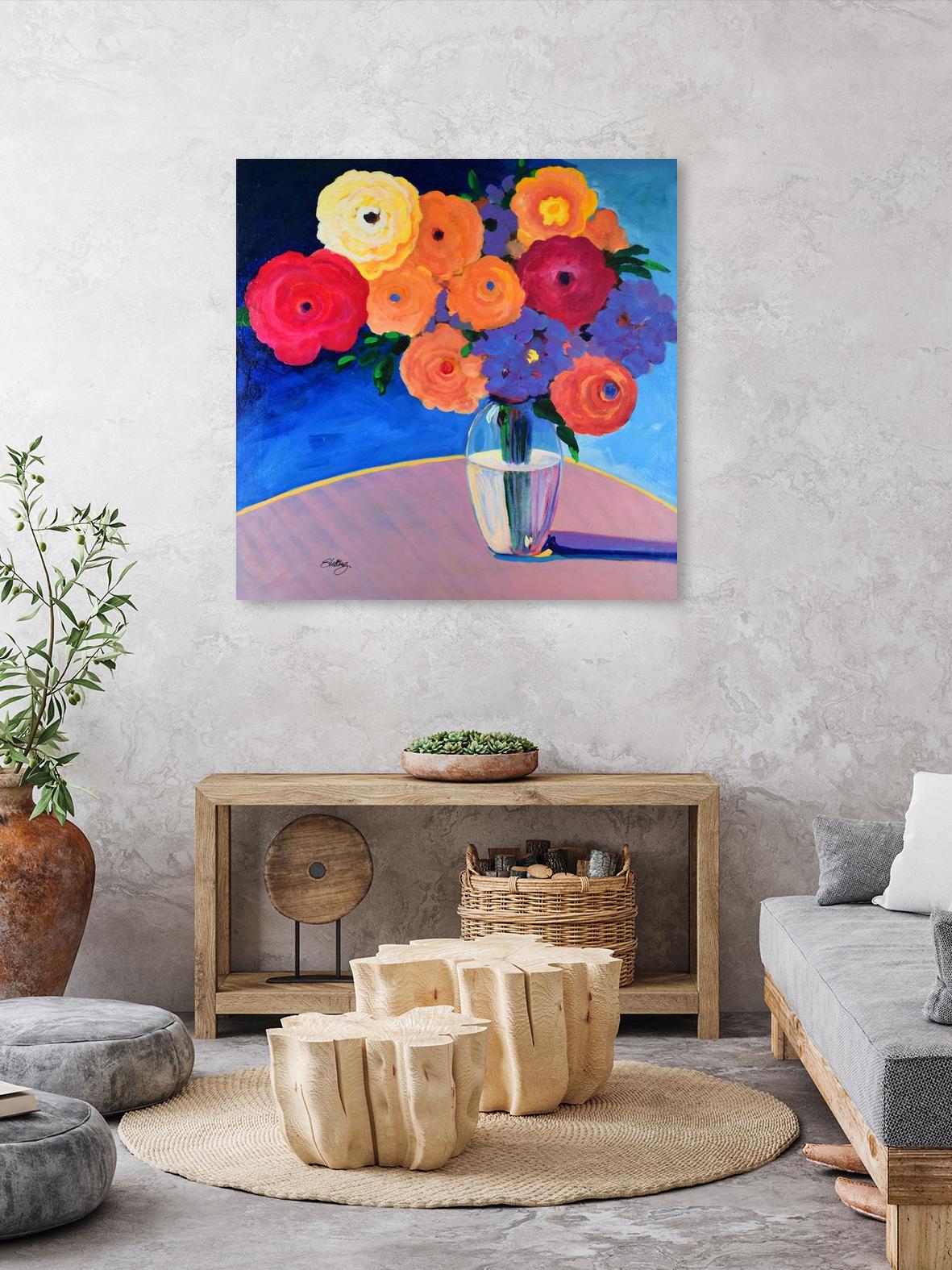 CLEAR AND PRESENT by LINDA STELLING on GIANT ART - orange floral floral