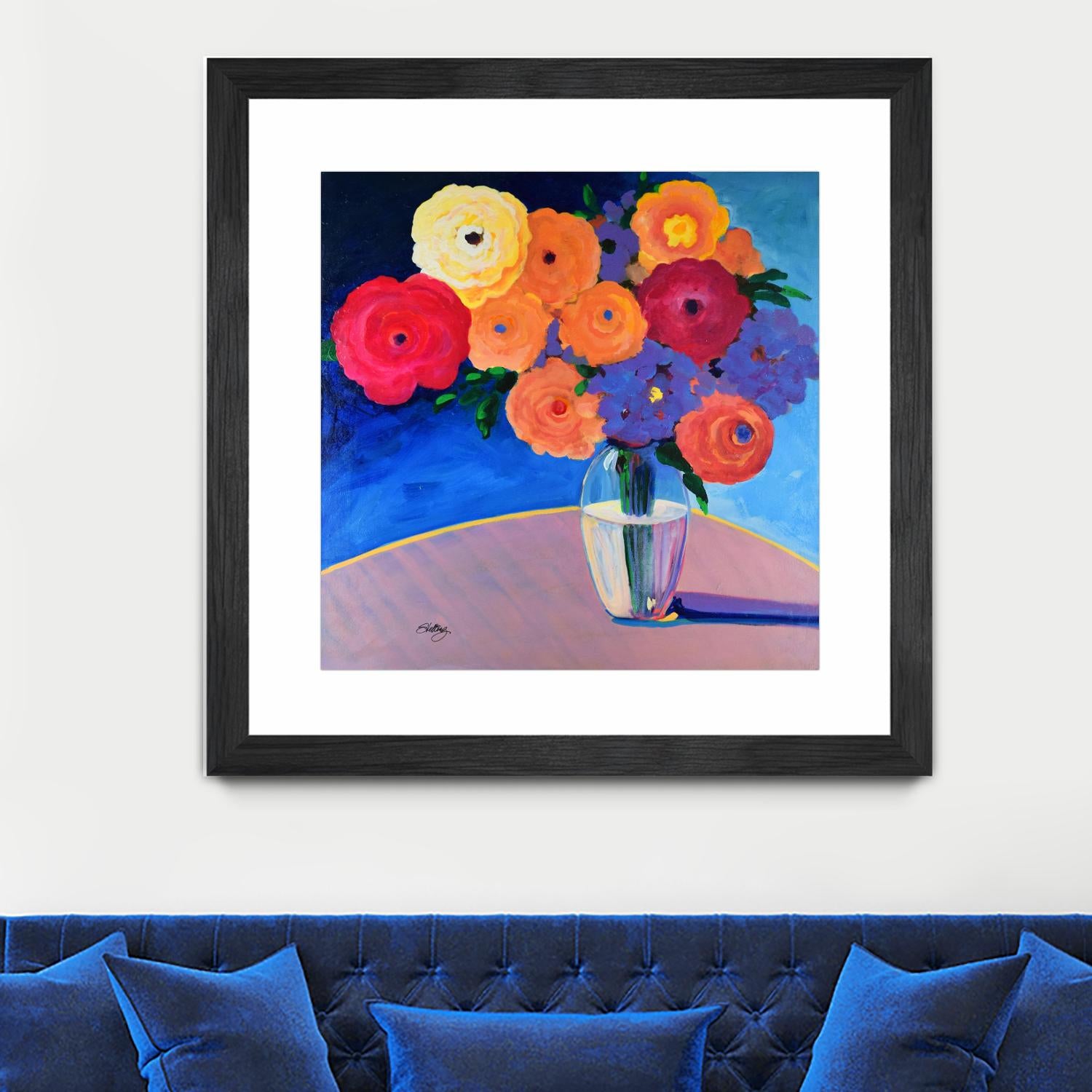 CLEAR AND PRESENT by LINDA STELLING on GIANT ART - orange floral floral