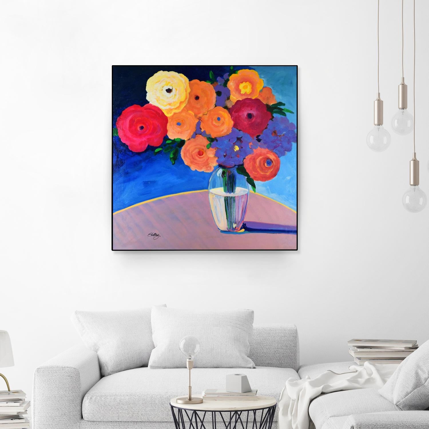 CLEAR AND PRESENT by LINDA STELLING on GIANT ART - orange floral floral
