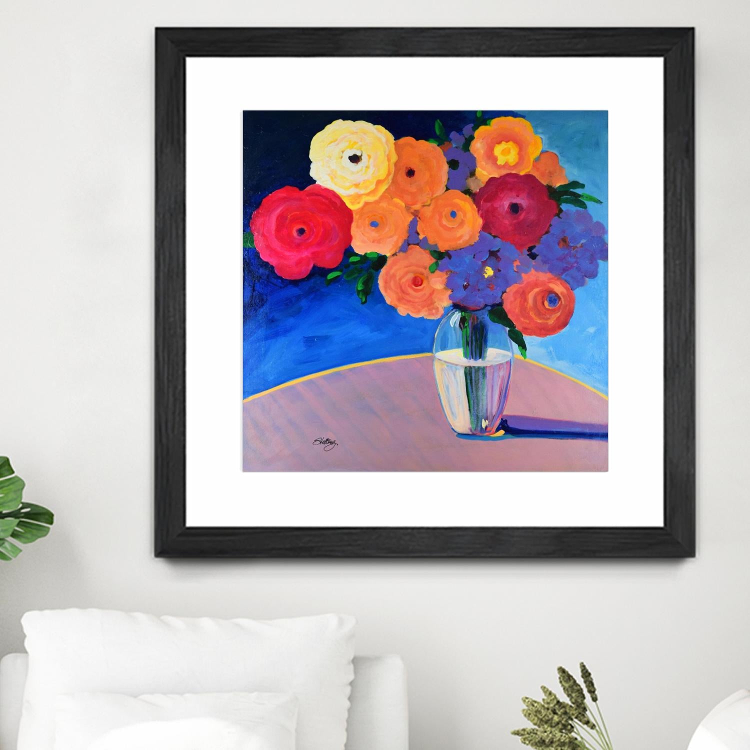 CLEAR AND PRESENT by LINDA STELLING on GIANT ART - orange floral floral