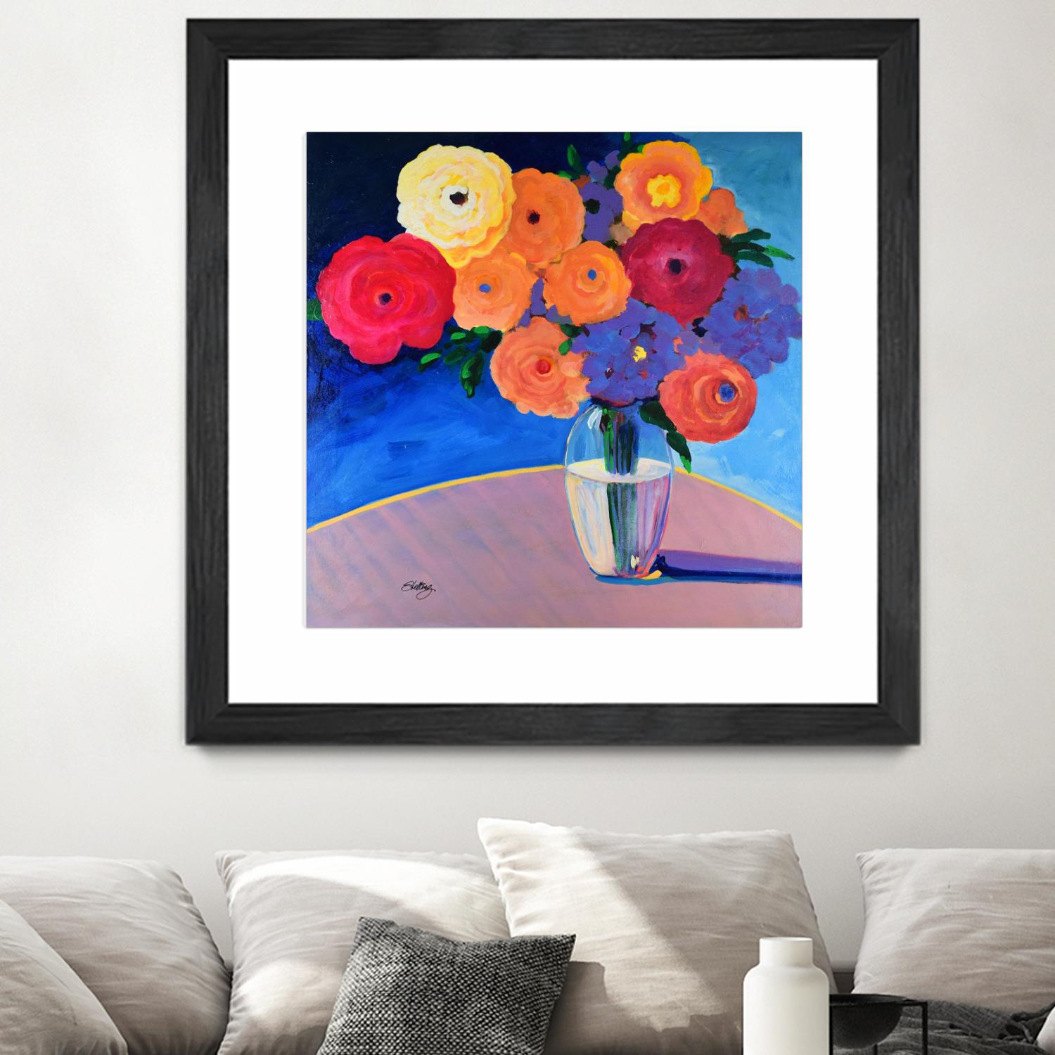 CLEAR AND PRESENT by LINDA STELLING on GIANT ART - orange floral floral