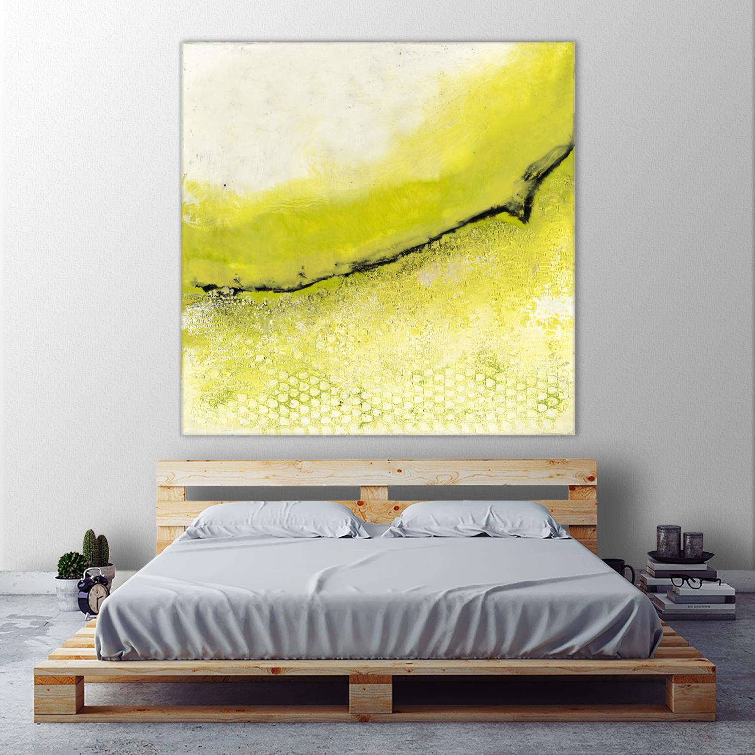 Lime Poppy by Laura Van Horne on GIANT ART - black abstract