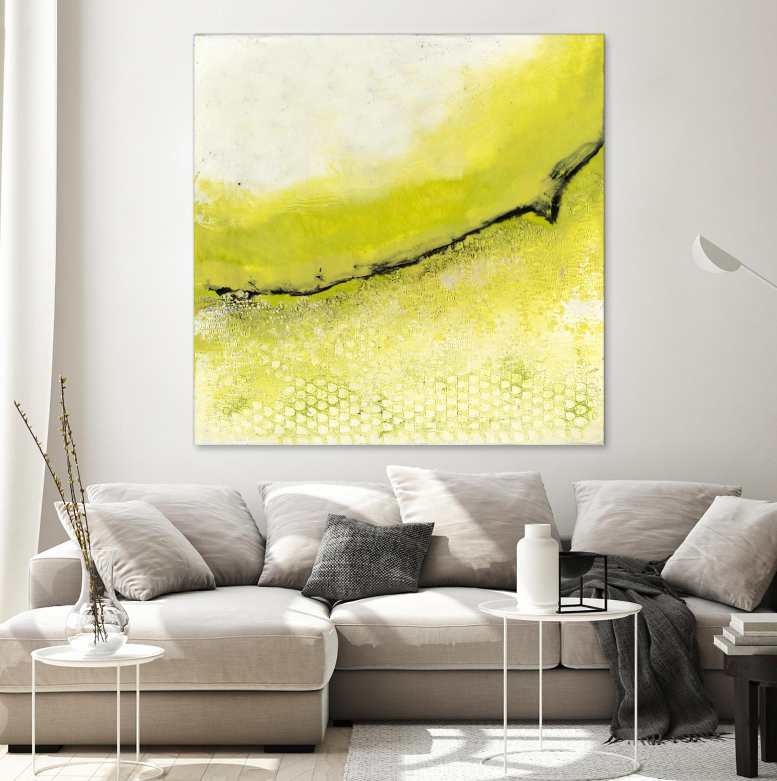 Lime Poppy by Laura Van Horne on GIANT ART - black abstract