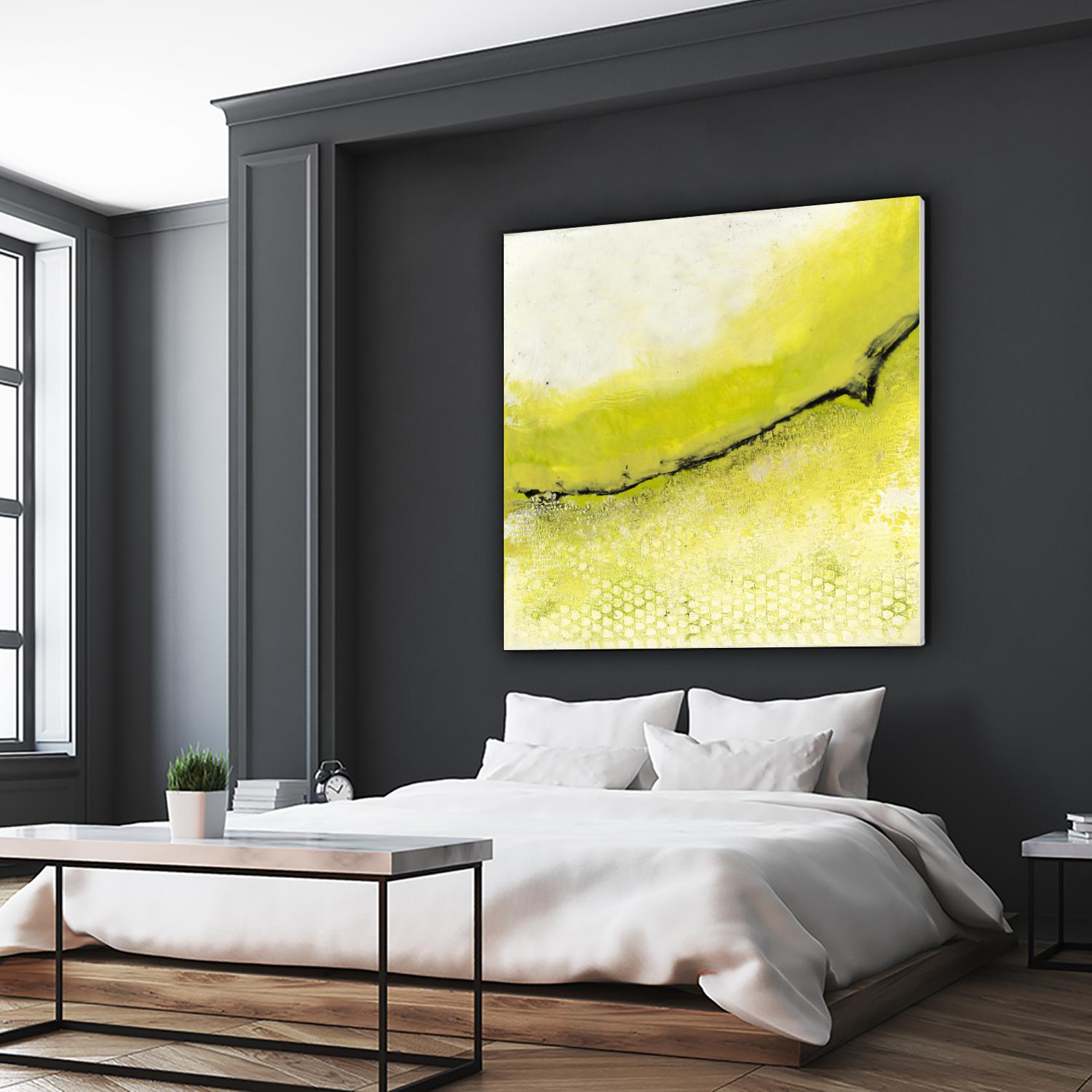 Lime Poppy by Laura Van Horne on GIANT ART - black abstract