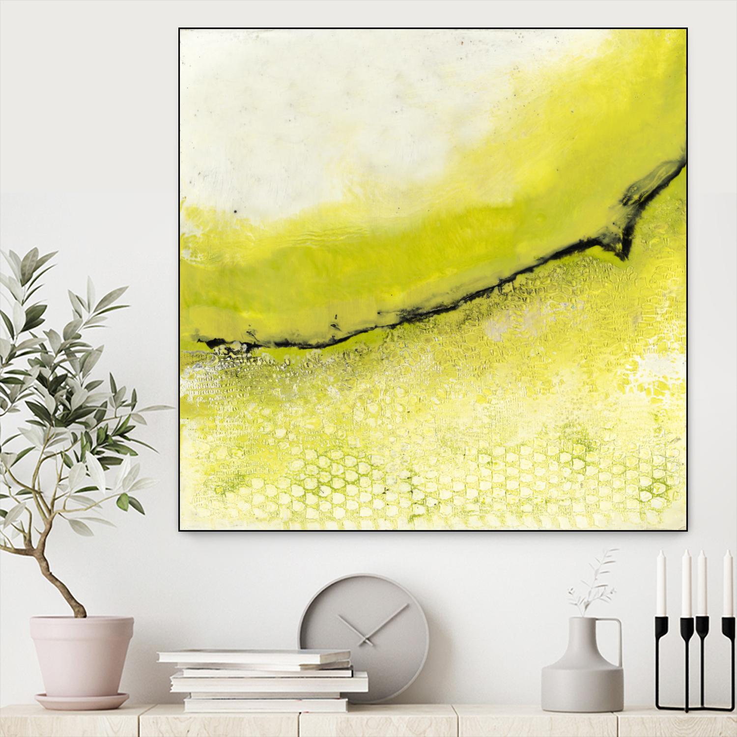 Lime Poppy by Laura Van Horne on GIANT ART - black abstract