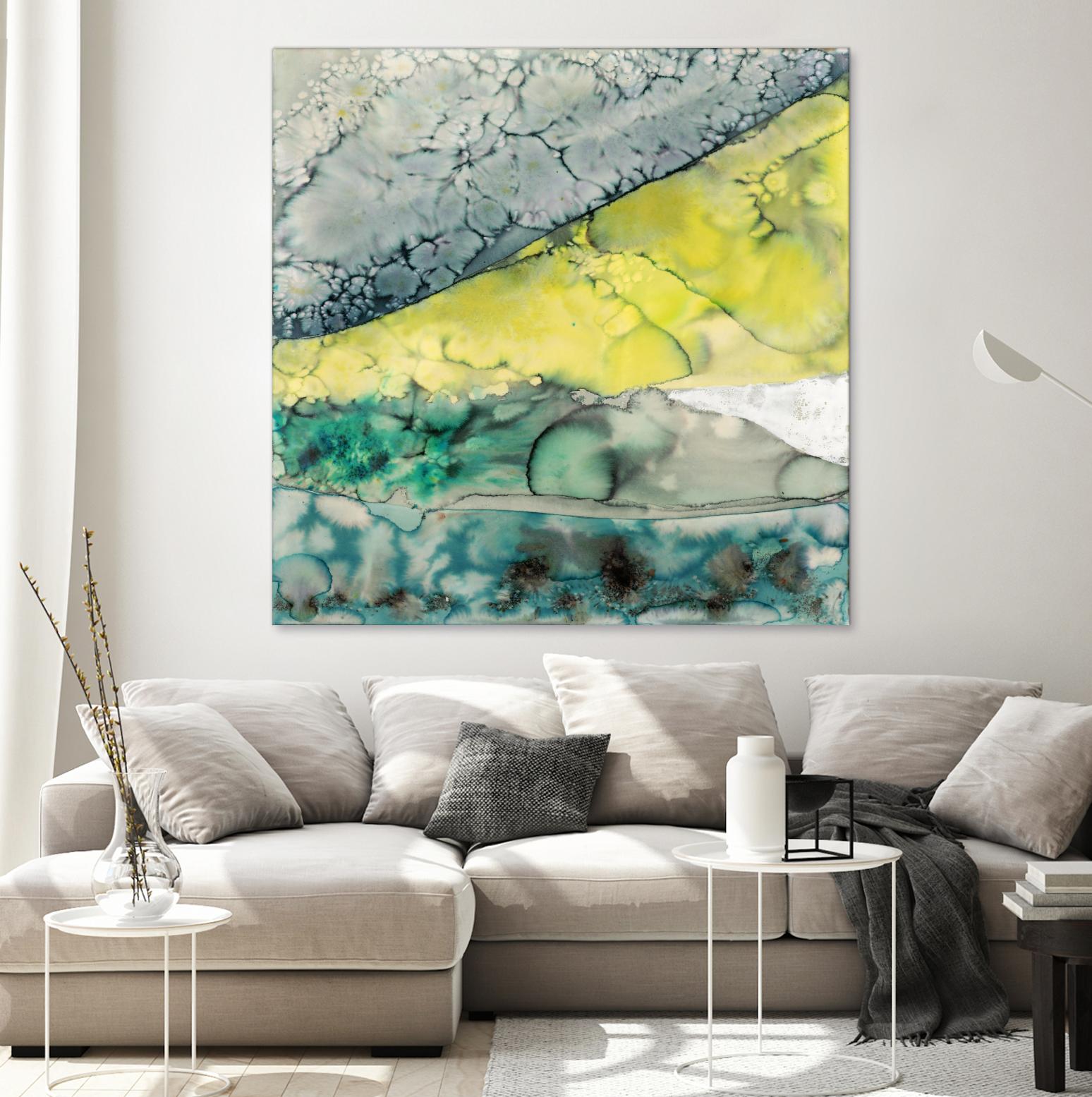 Water Hills by Laura VanHorne on GIANT ART - turquoise abstract