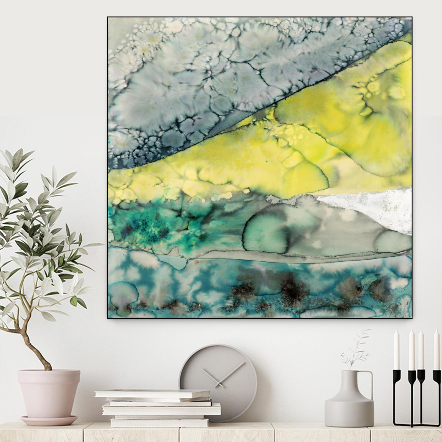 Water Hills by Laura VanHorne on GIANT ART - turquoise abstract