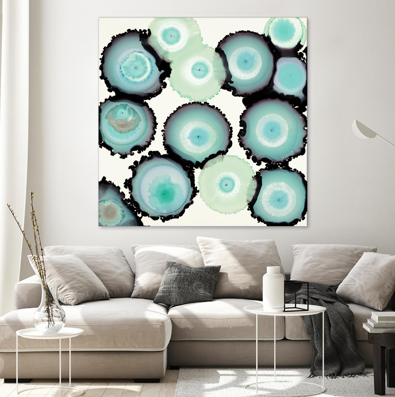 Light Blue Geode by Laura Van Horne on GIANT ART - beige abstract