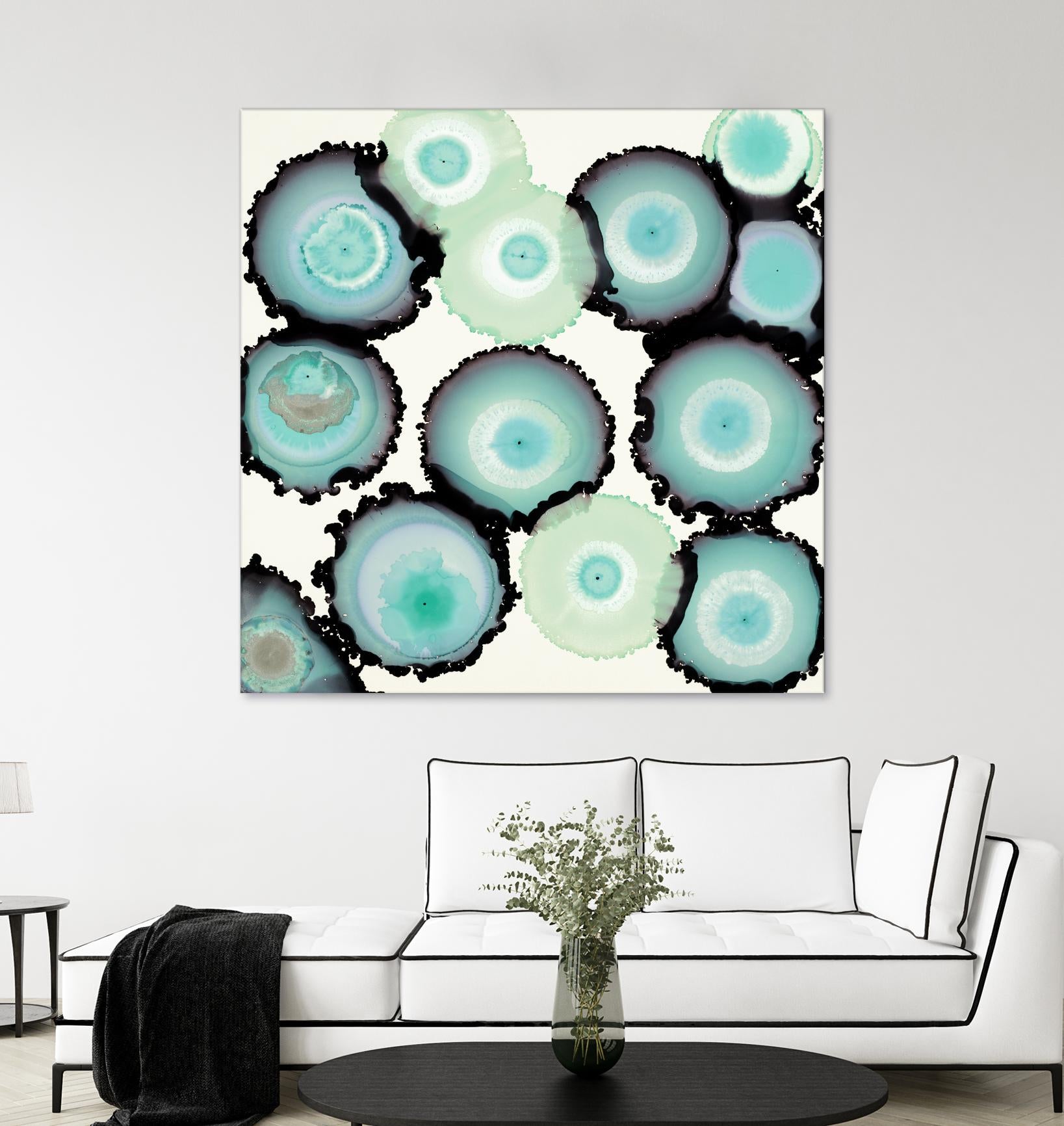 Light Blue Geode by Laura Van Horne on GIANT ART - beige abstract