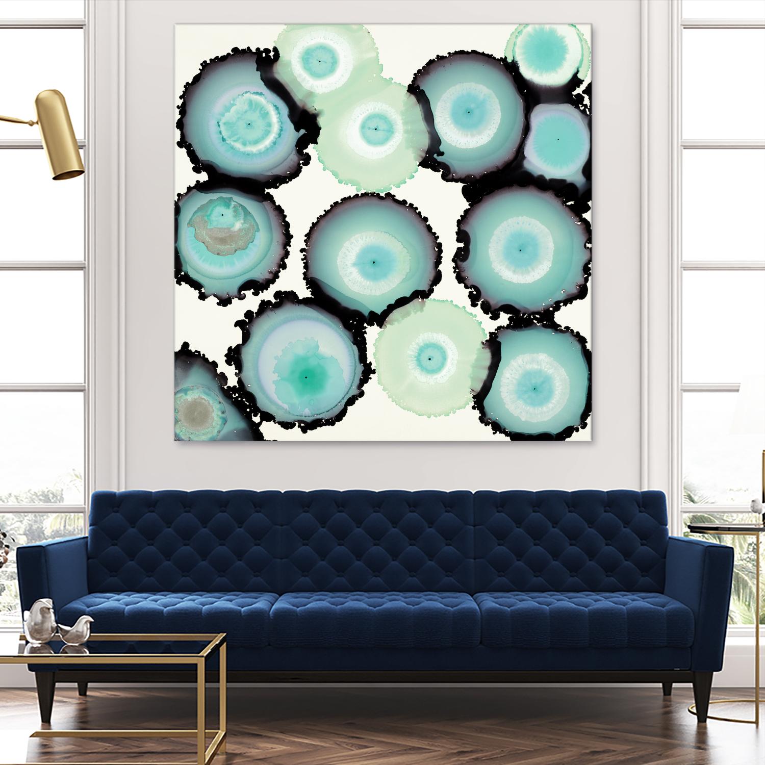 Light Blue Geode by Laura Van Horne on GIANT ART - beige abstract