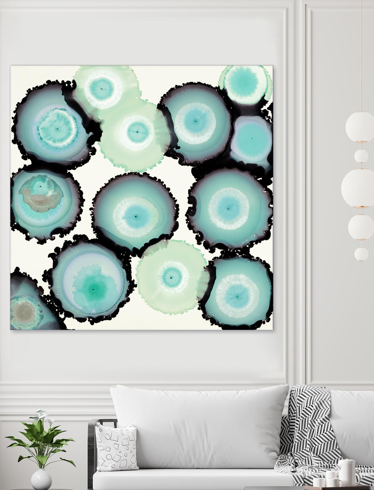 Light Blue Geode by Laura Van Horne on GIANT ART - beige abstract