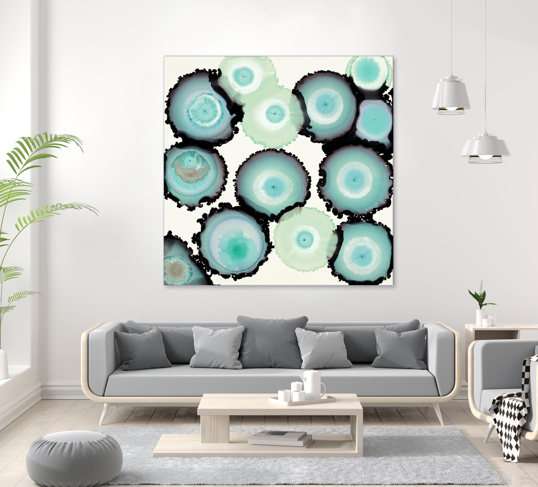 Light Blue Geode by Laura Van Horne on GIANT ART - beige abstract