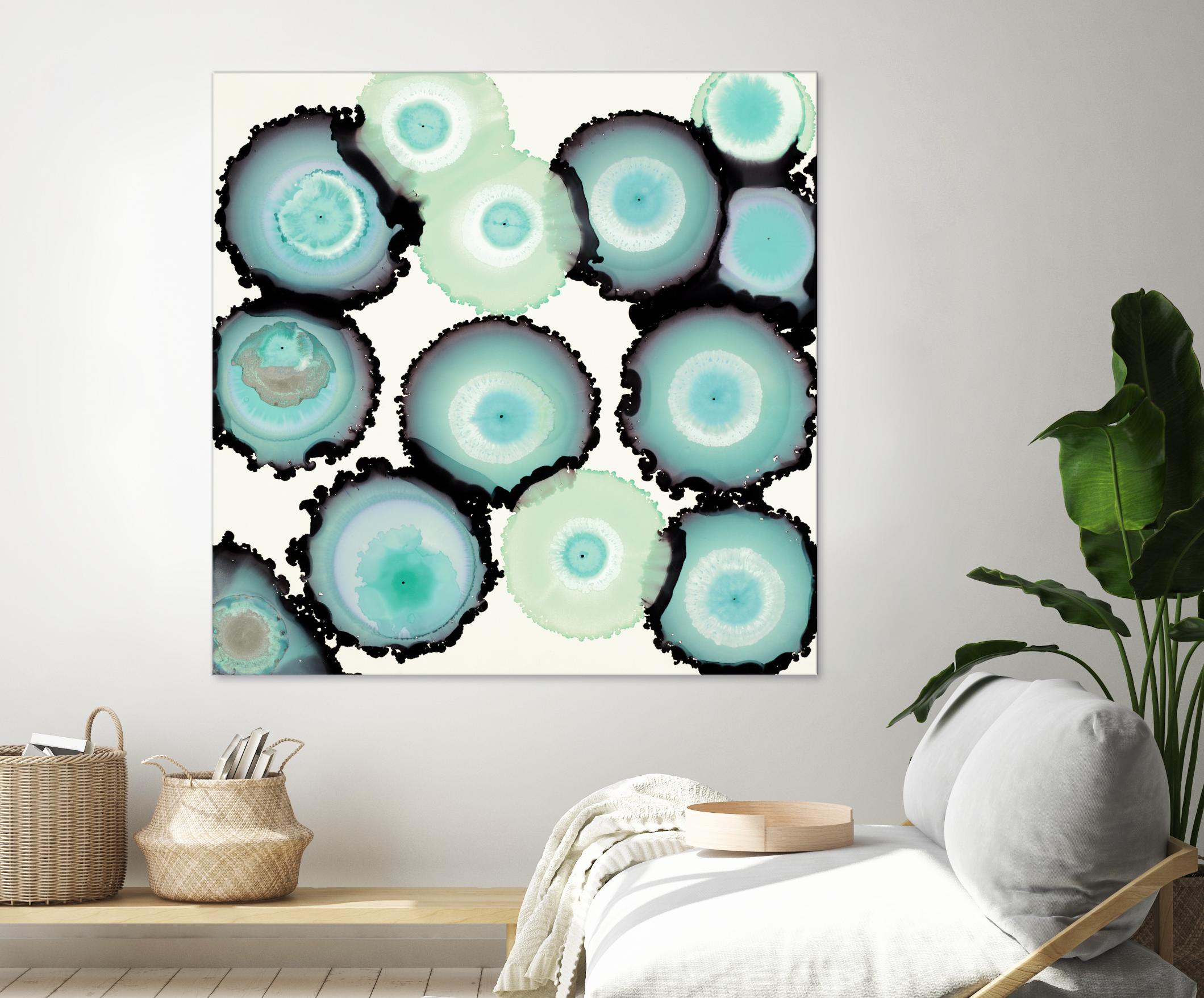Light Blue Geode by Laura Van Horne on GIANT ART - beige abstract