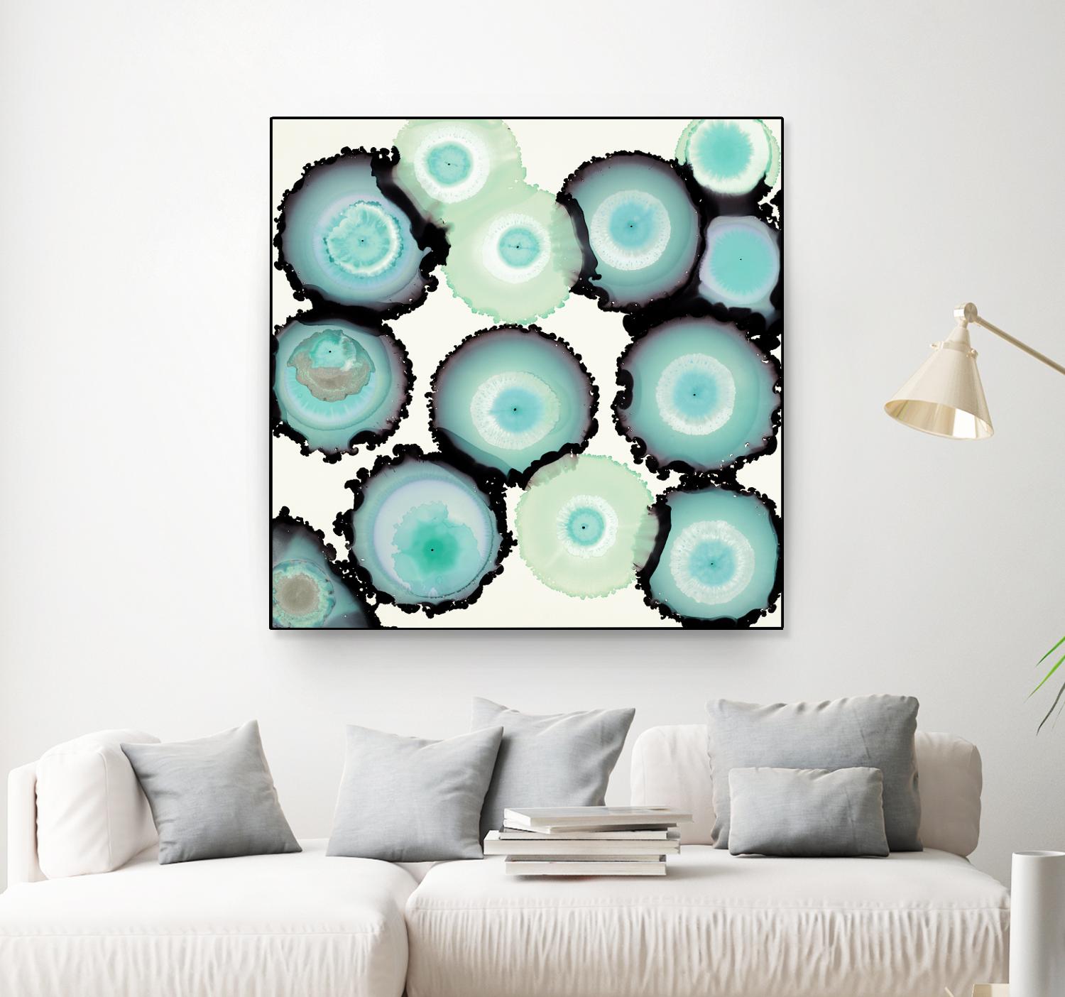 Light Blue Geode by Laura Van Horne on GIANT ART - beige abstract
