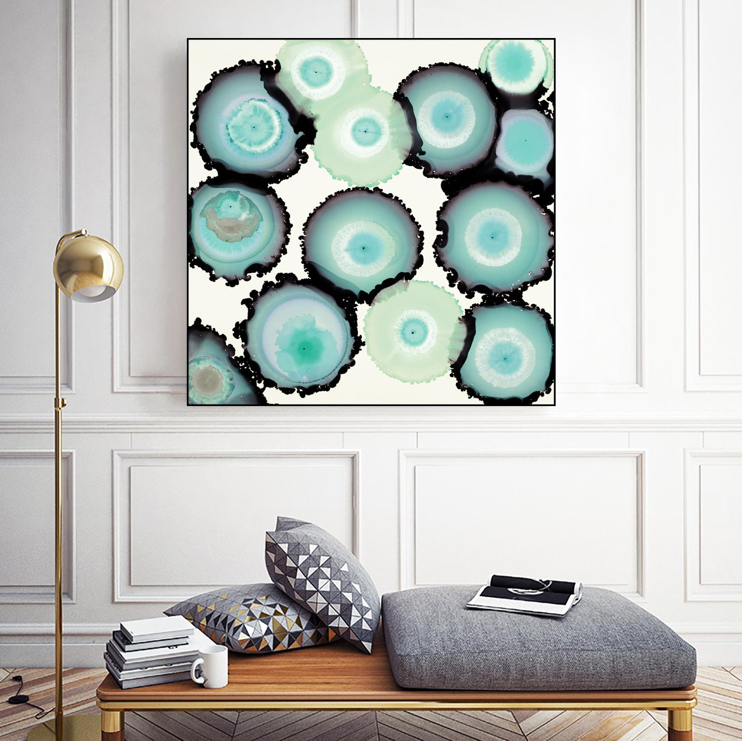 Light Blue Geode by Laura Van Horne on GIANT ART - beige abstract