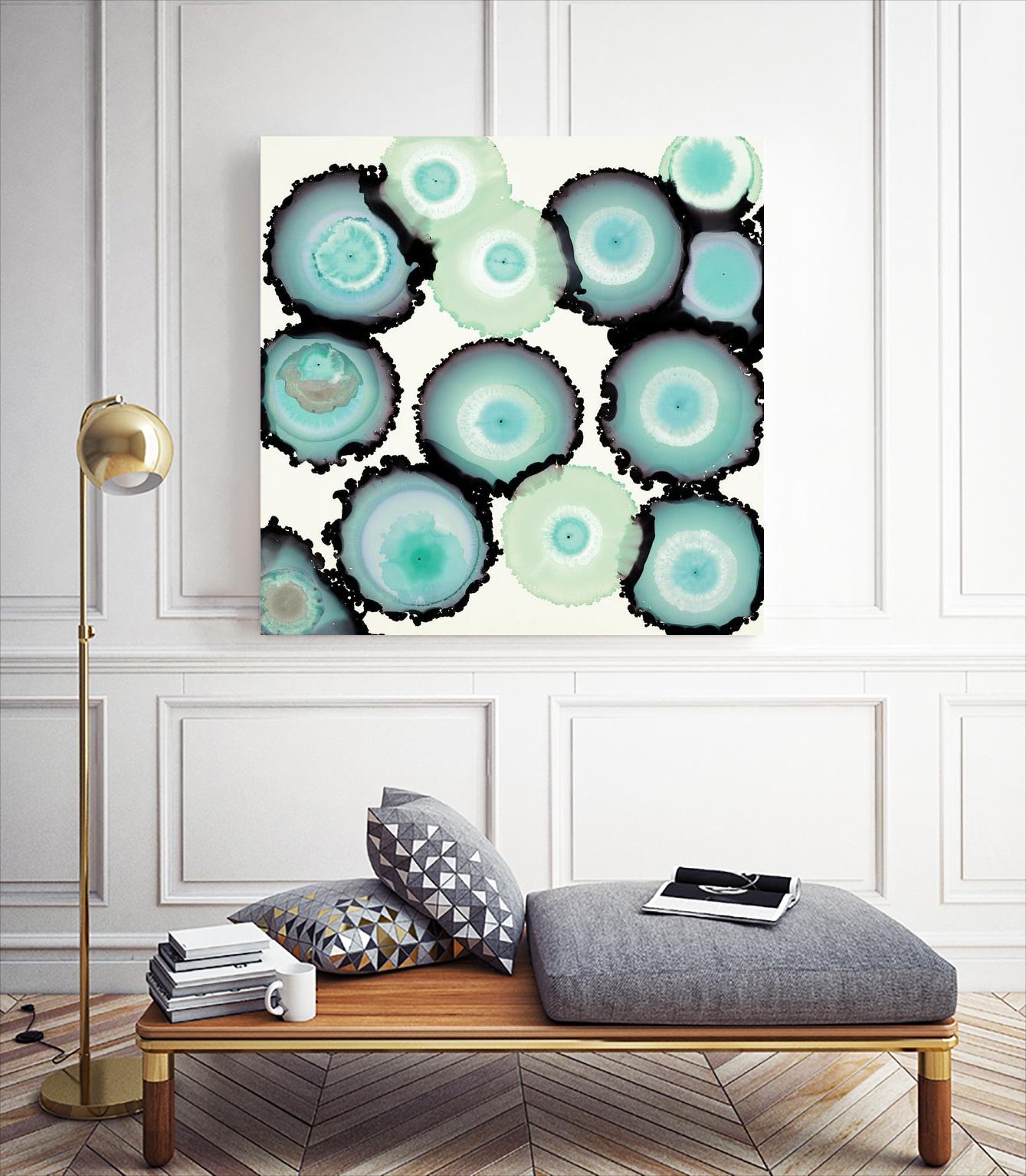 Light Blue Geode by Laura Van Horne on GIANT ART - beige abstract