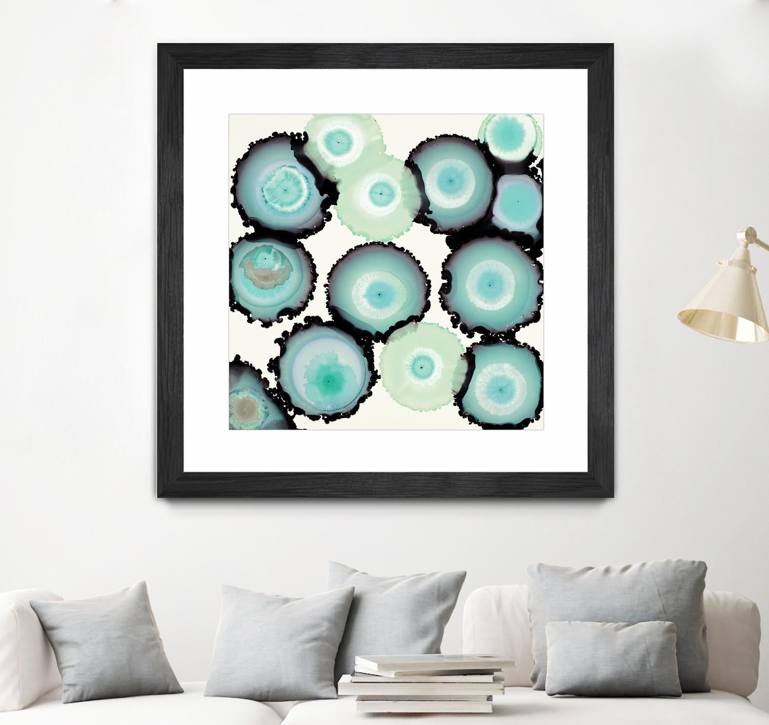 Light Blue Geode by Laura Van Horne on GIANT ART - beige abstract