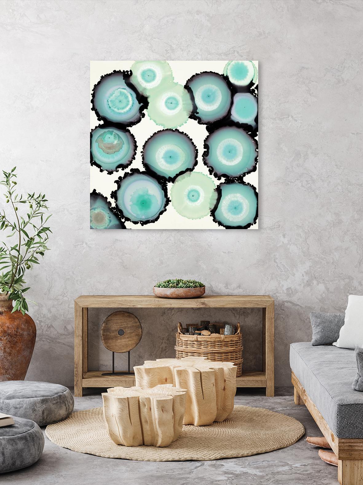 Light Blue Geode by Laura Van Horne on GIANT ART - beige abstract