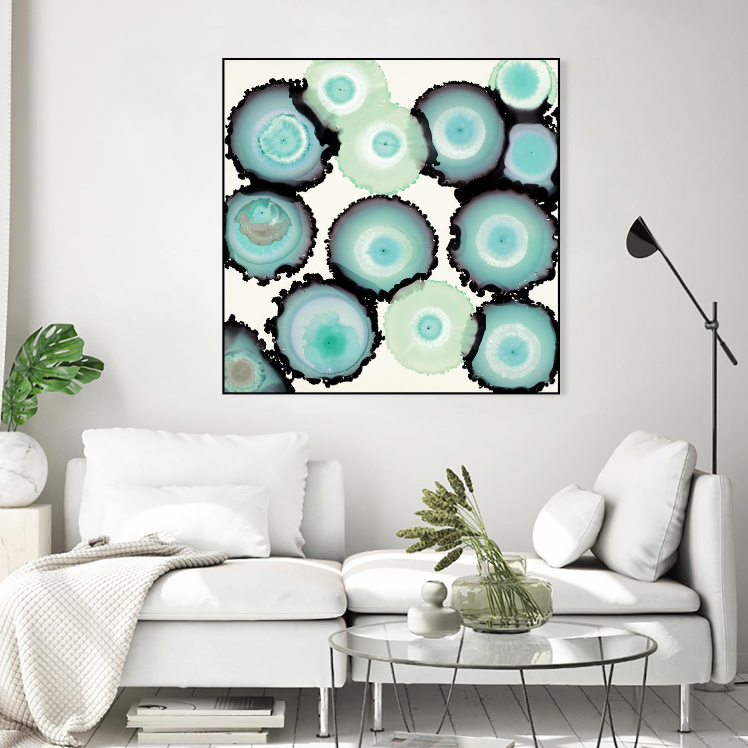 Light Blue Geode by Laura Van Horne on GIANT ART - beige abstract
