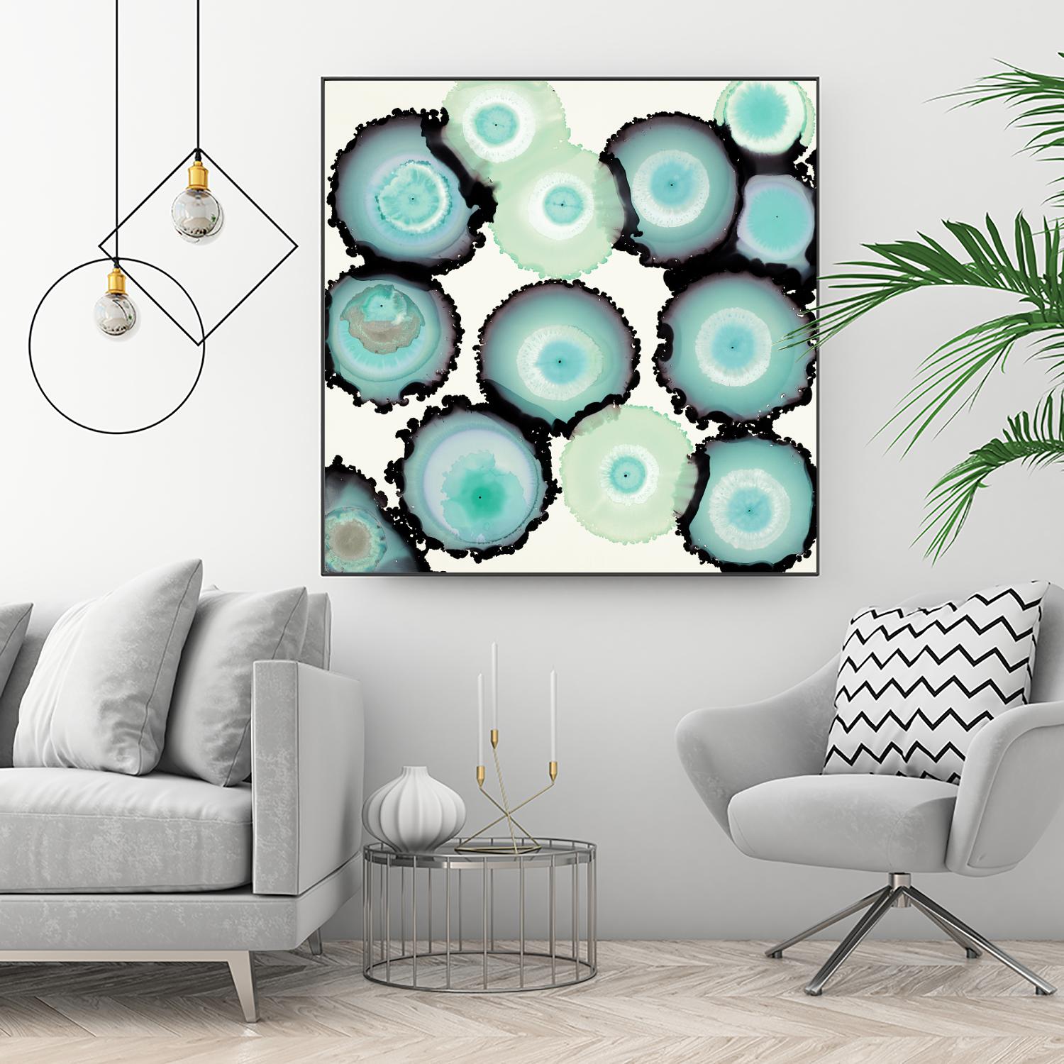 Light Blue Geode by Laura Van Horne on GIANT ART - beige abstract