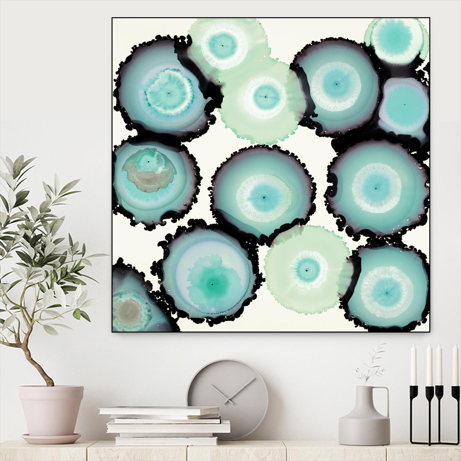 Light Blue Geode by Laura Van Horne on GIANT ART - beige abstract