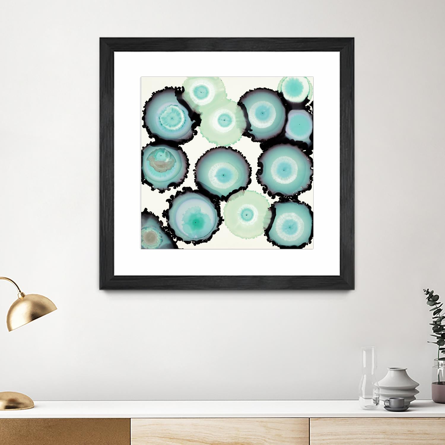 Light Blue Geode by Laura Van Horne on GIANT ART - beige abstract