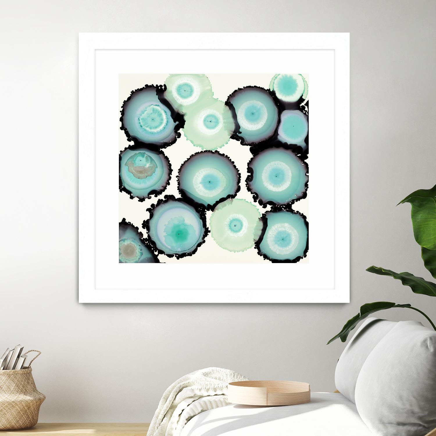 Light Blue Geode by Laura Van Horne on GIANT ART - beige abstract
