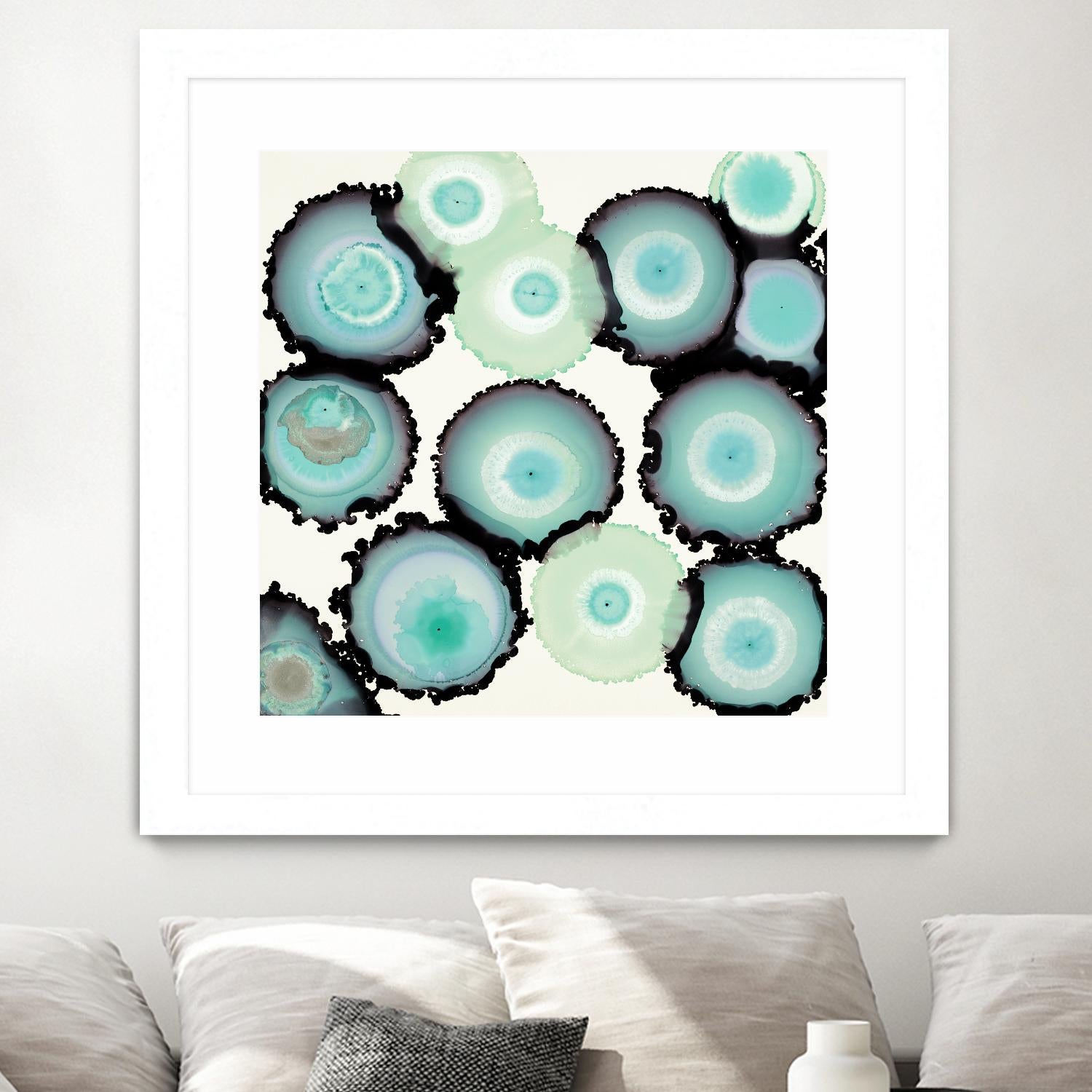 Light Blue Geode by Laura Van Horne on GIANT ART - beige abstract