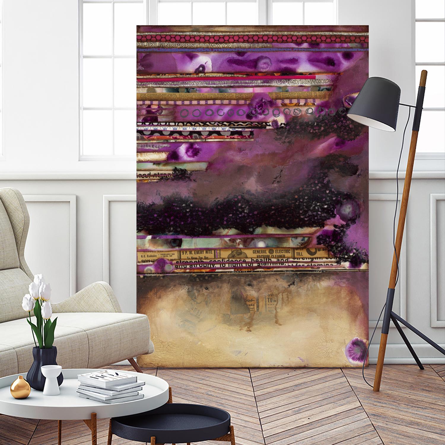 Fuschia on Fire by Laura VanHorne on GIANT ART - beige abstract
