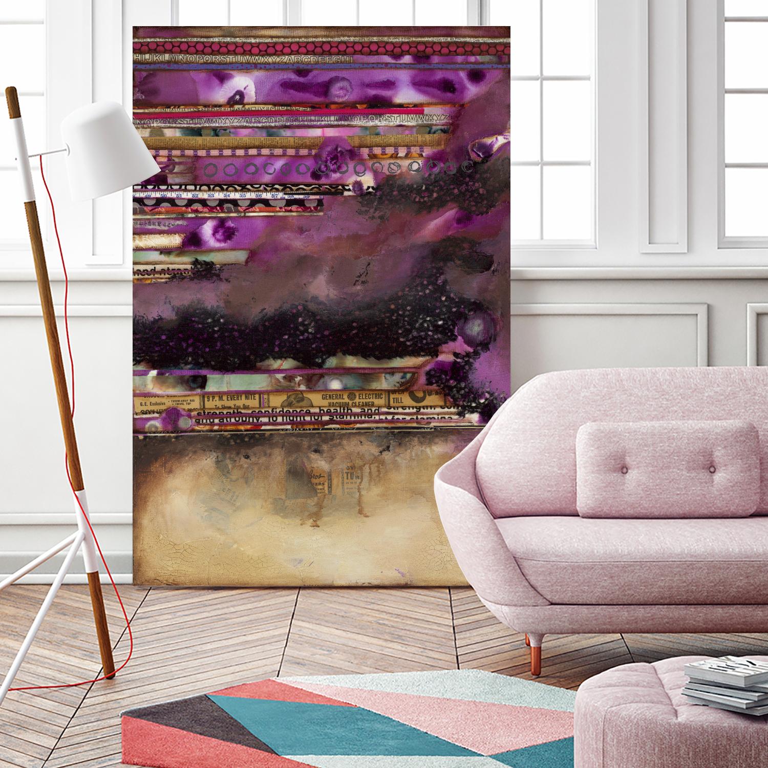 Fuschia on Fire by Laura VanHorne on GIANT ART - beige abstract