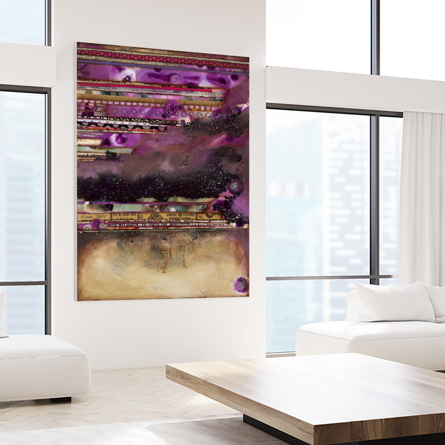 Fuschia on Fire by Laura VanHorne on GIANT ART - beige abstract