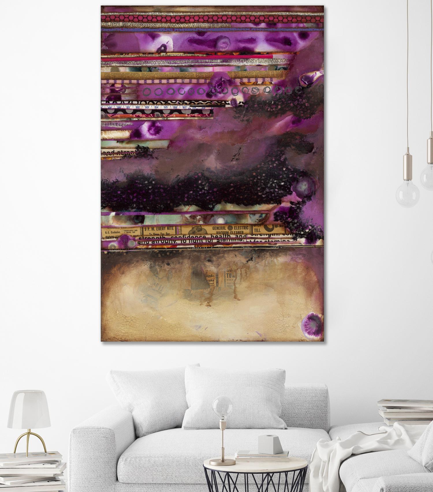 Fuschia on Fire by Laura VanHorne on GIANT ART - beige abstract