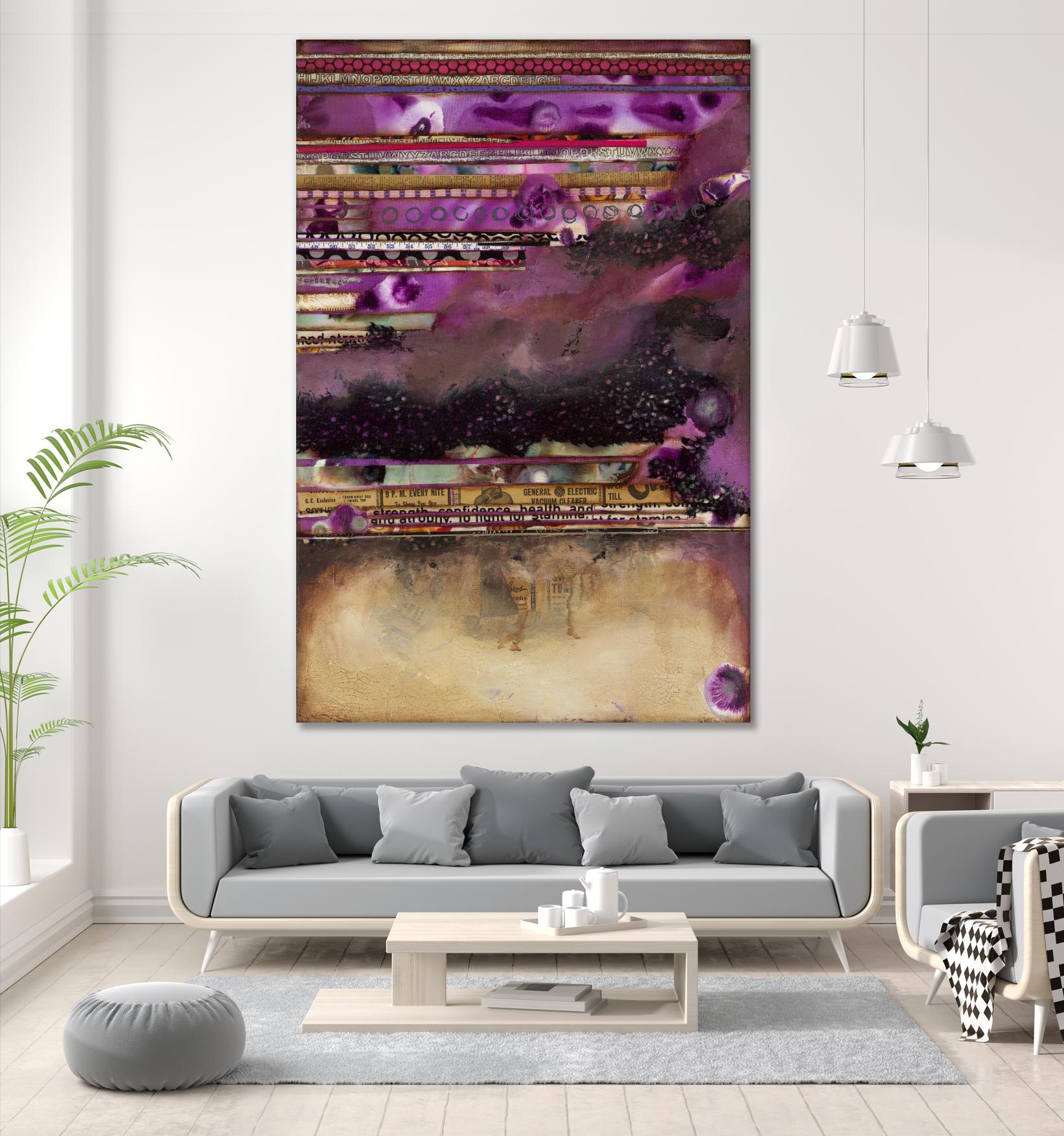 Fuschia on Fire by Laura VanHorne on GIANT ART - beige abstract