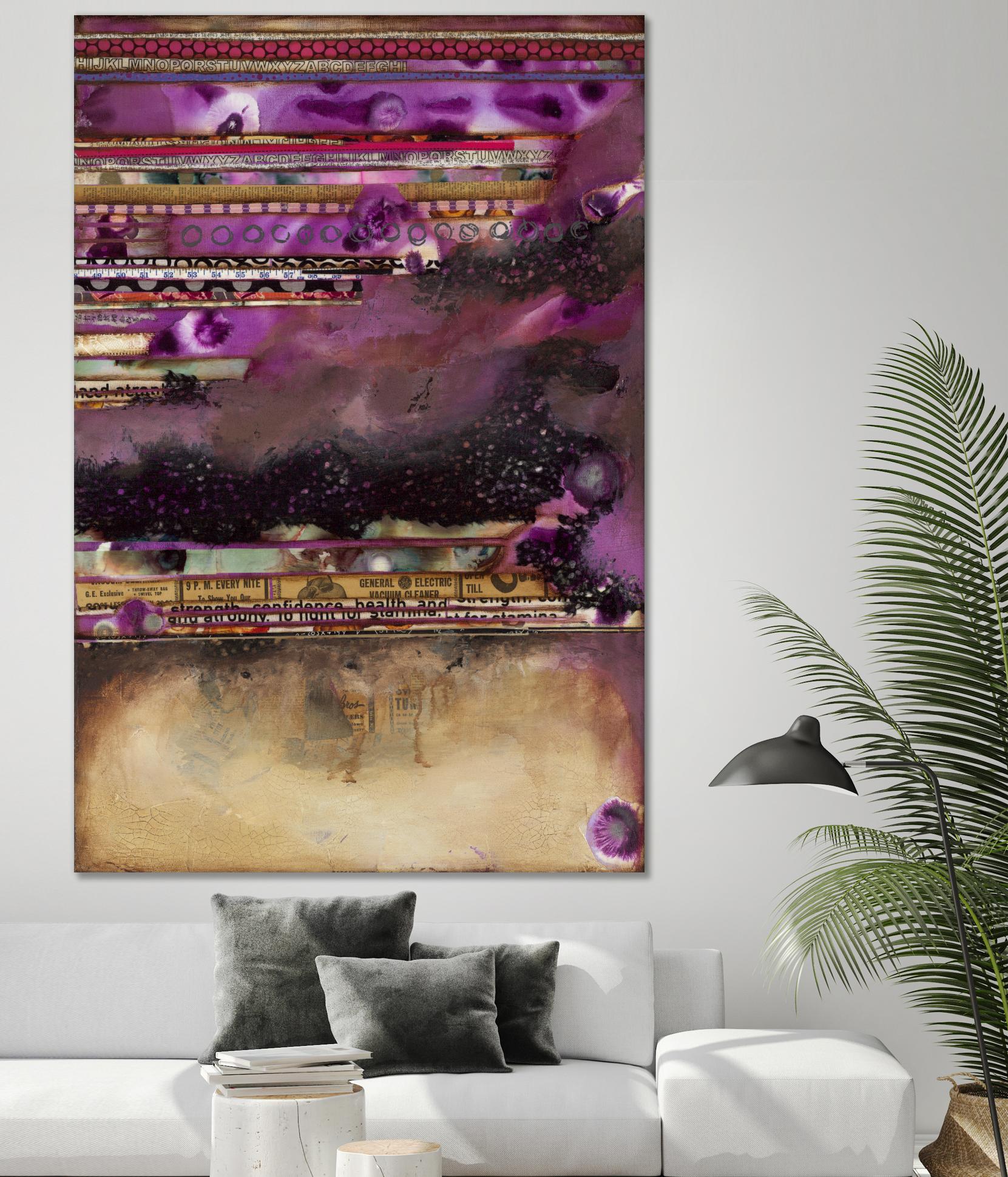 Fuschia on Fire by Laura VanHorne on GIANT ART - beige abstract