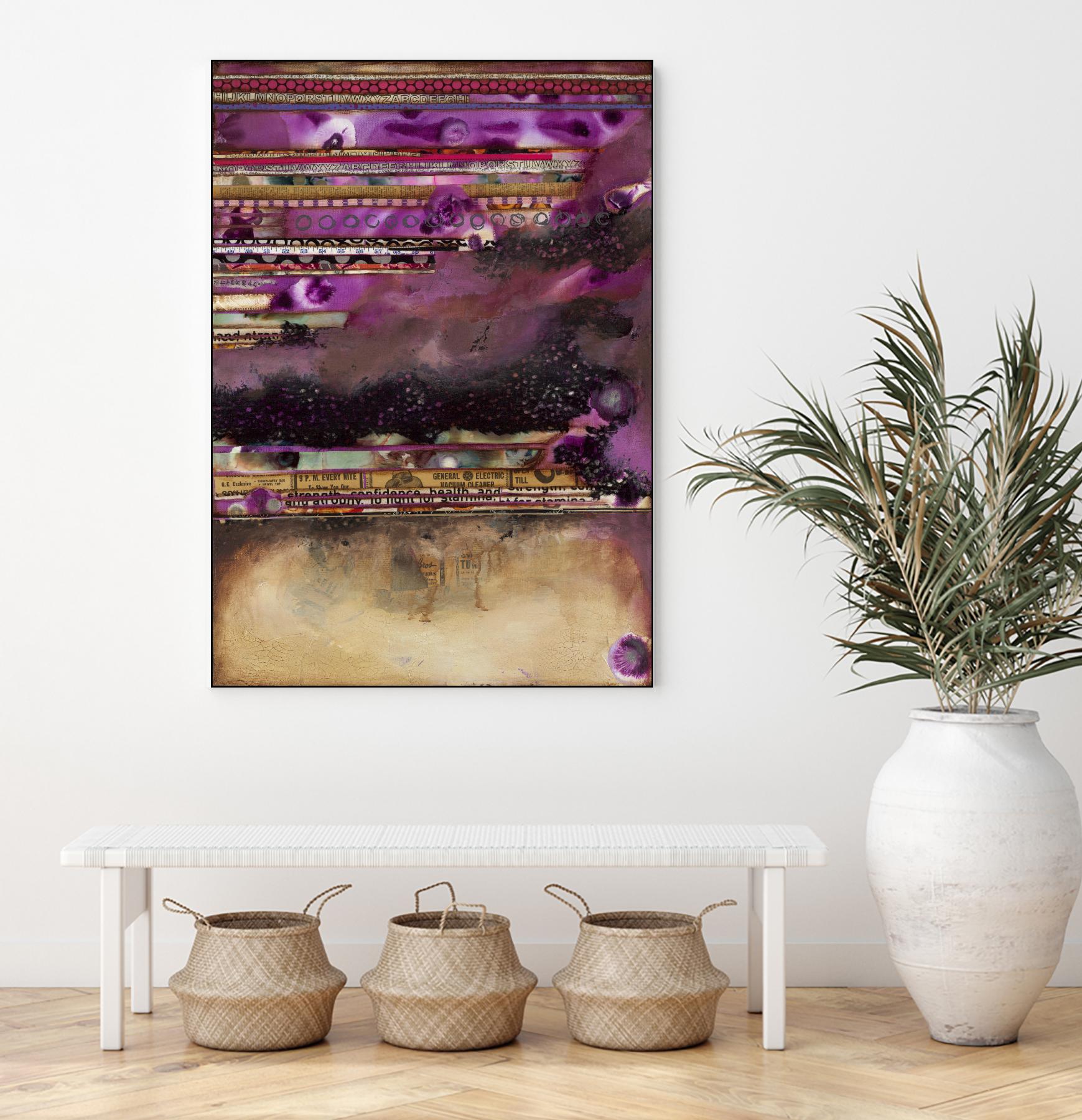 Fuschia on Fire by Laura VanHorne on GIANT ART - beige abstract