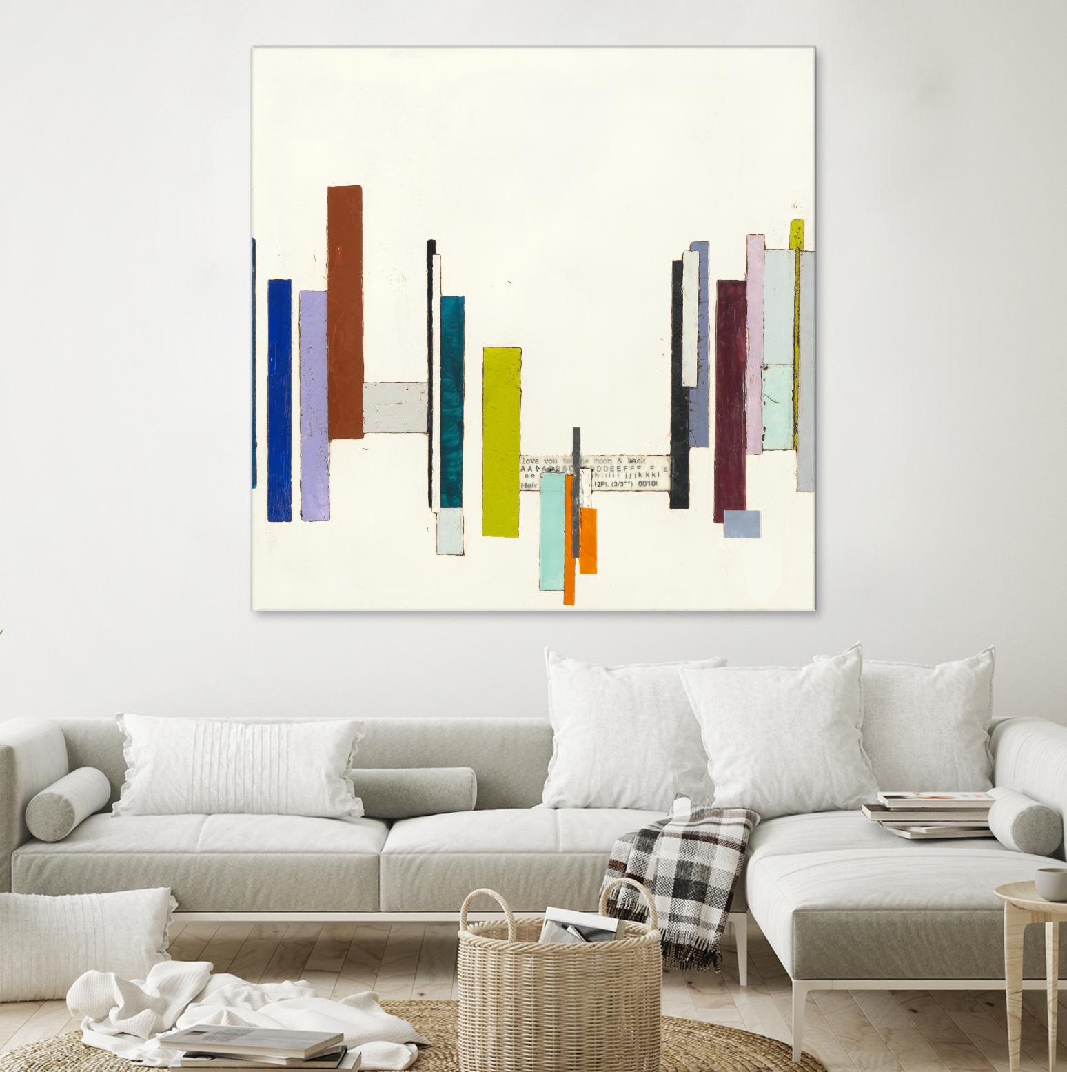 Love You To The Moon by Laura Van Horne on GIANT ART - whites & creams geometric shapes