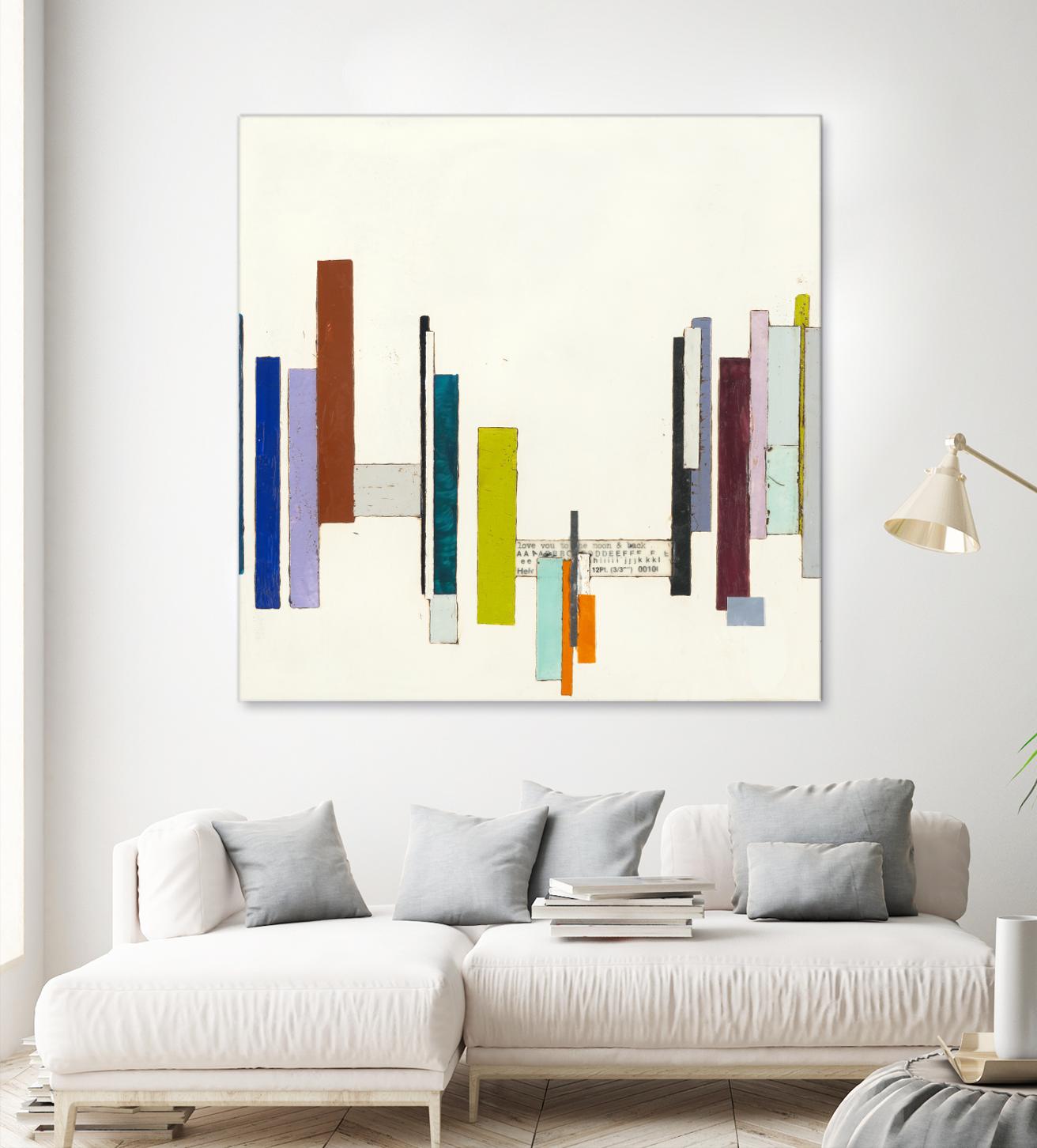 Love You To The Moon by Laura Van Horne on GIANT ART - whites & creams geometric shapes